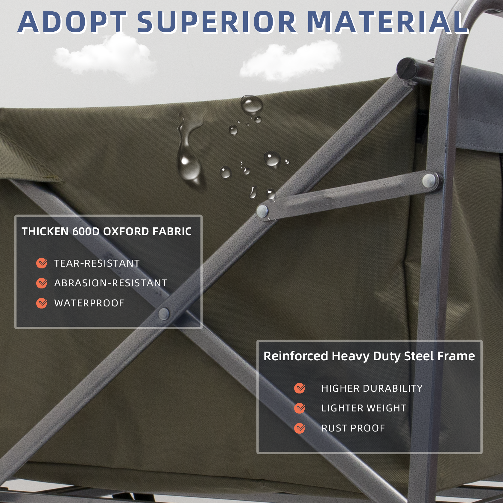 Thick D oxford fabric tearresistant abrasionresistant and waterproof for this wagon