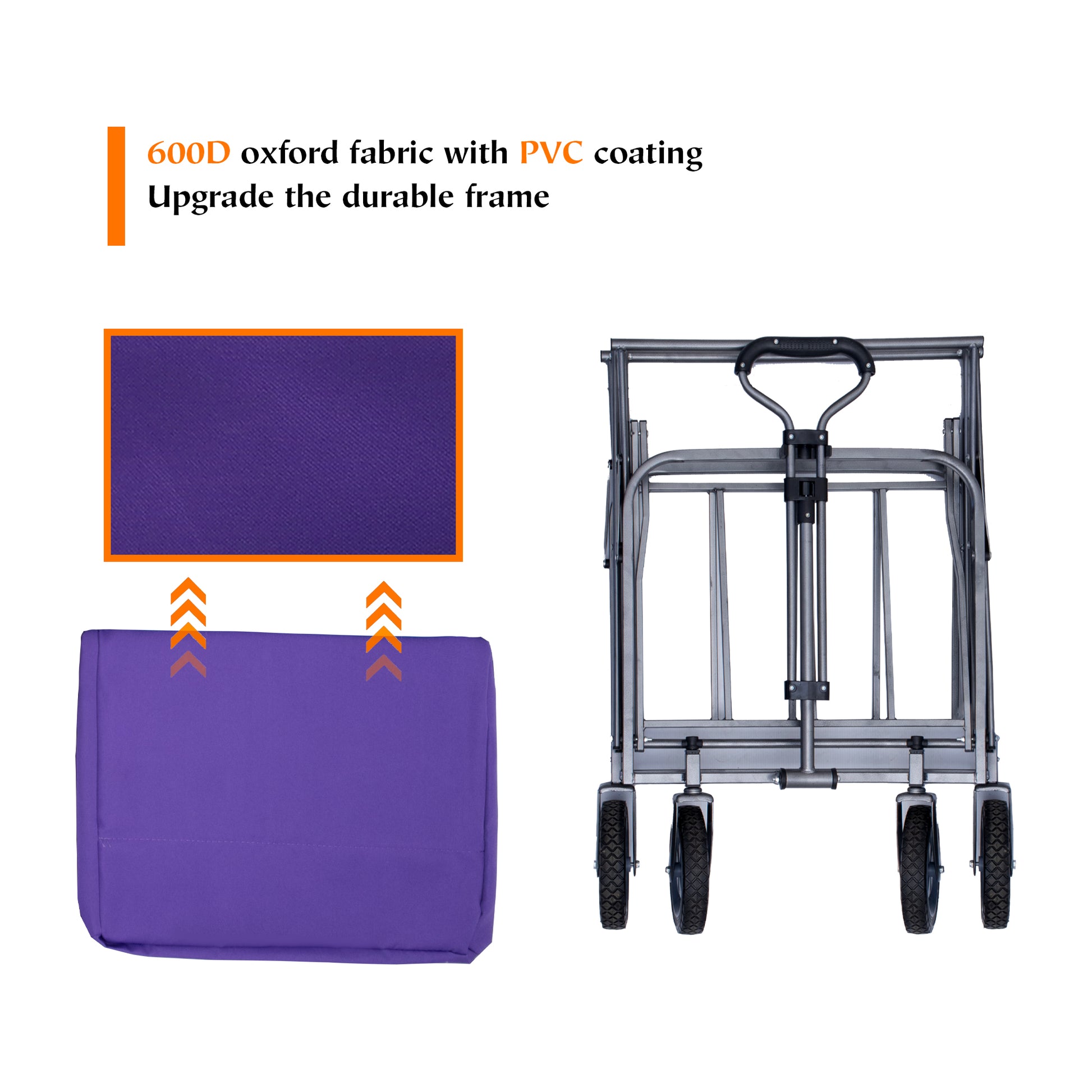Purple D oxford fabric shopping cart bag with PVC coating