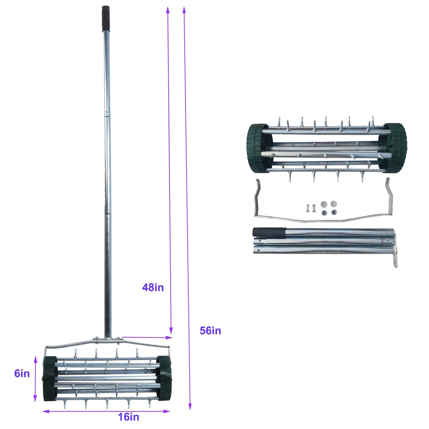 Spiked lawn aerator tool with metal spikes for effective lawn aeration
