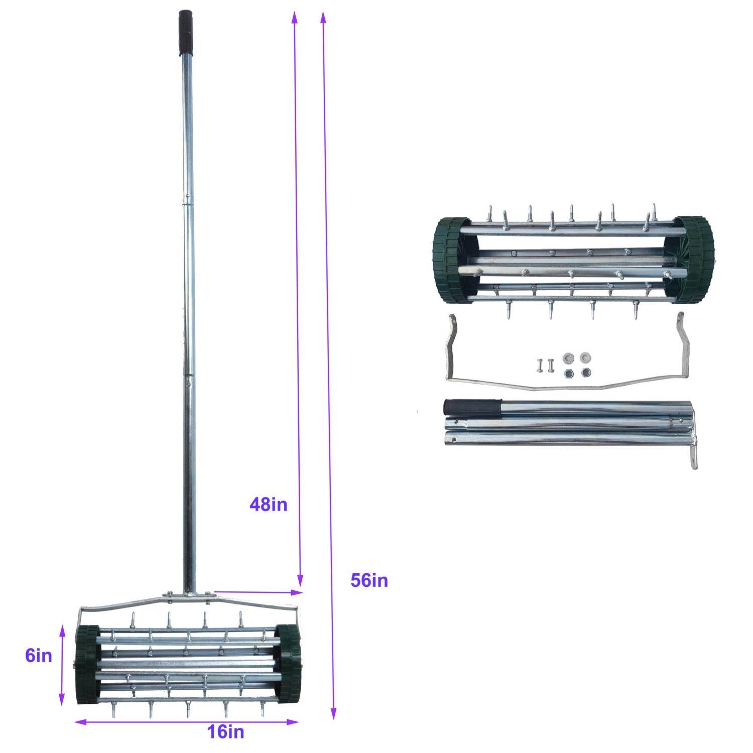 Spiked lawn aerator tool with metal spikes for effective lawn aeration