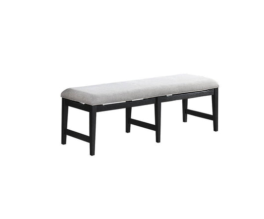 TREATLIFE HOME Modern Dining Bench with Plush Upholstered Cushion, Contemporary Black Frame for Kitchen and Dining Room
