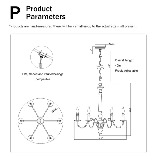 Blueprint detailing dimensions and compatibility of a multiarm chandelier