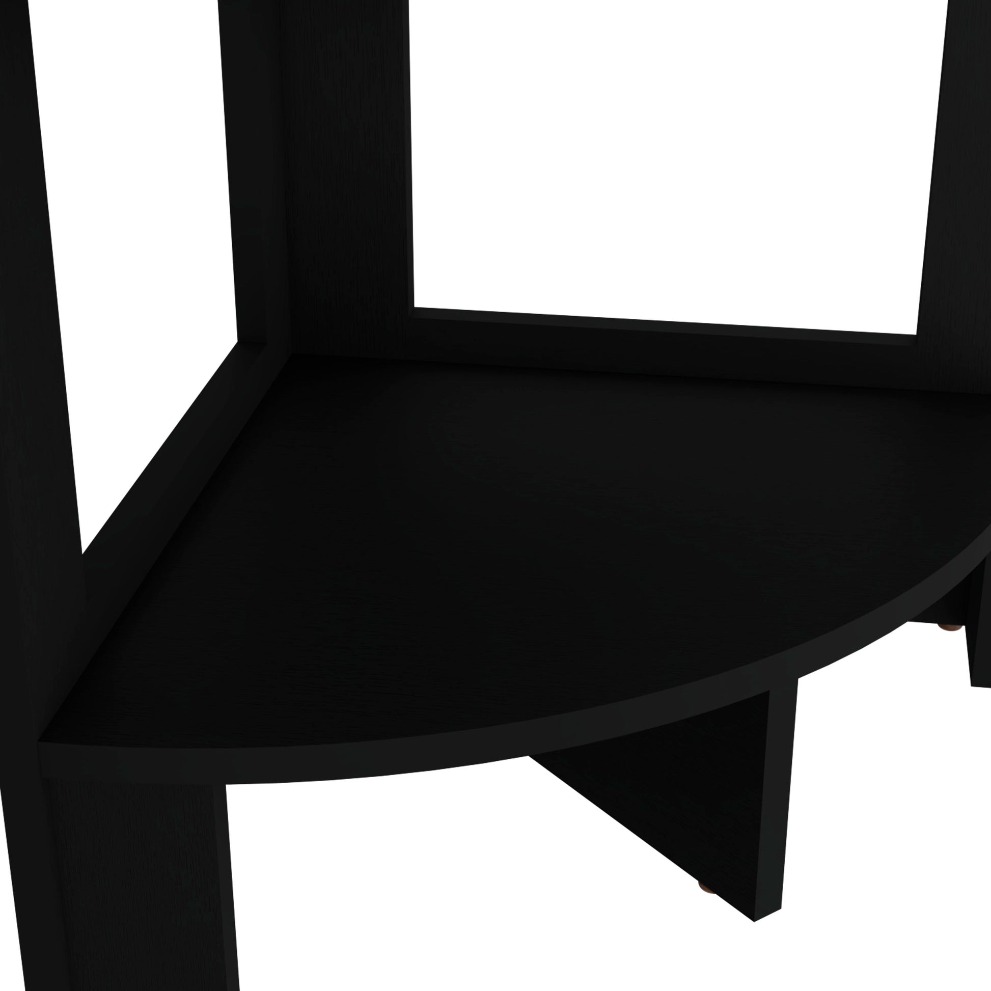 Sleek black corner shelf modern design perfect for stylish living spaces
