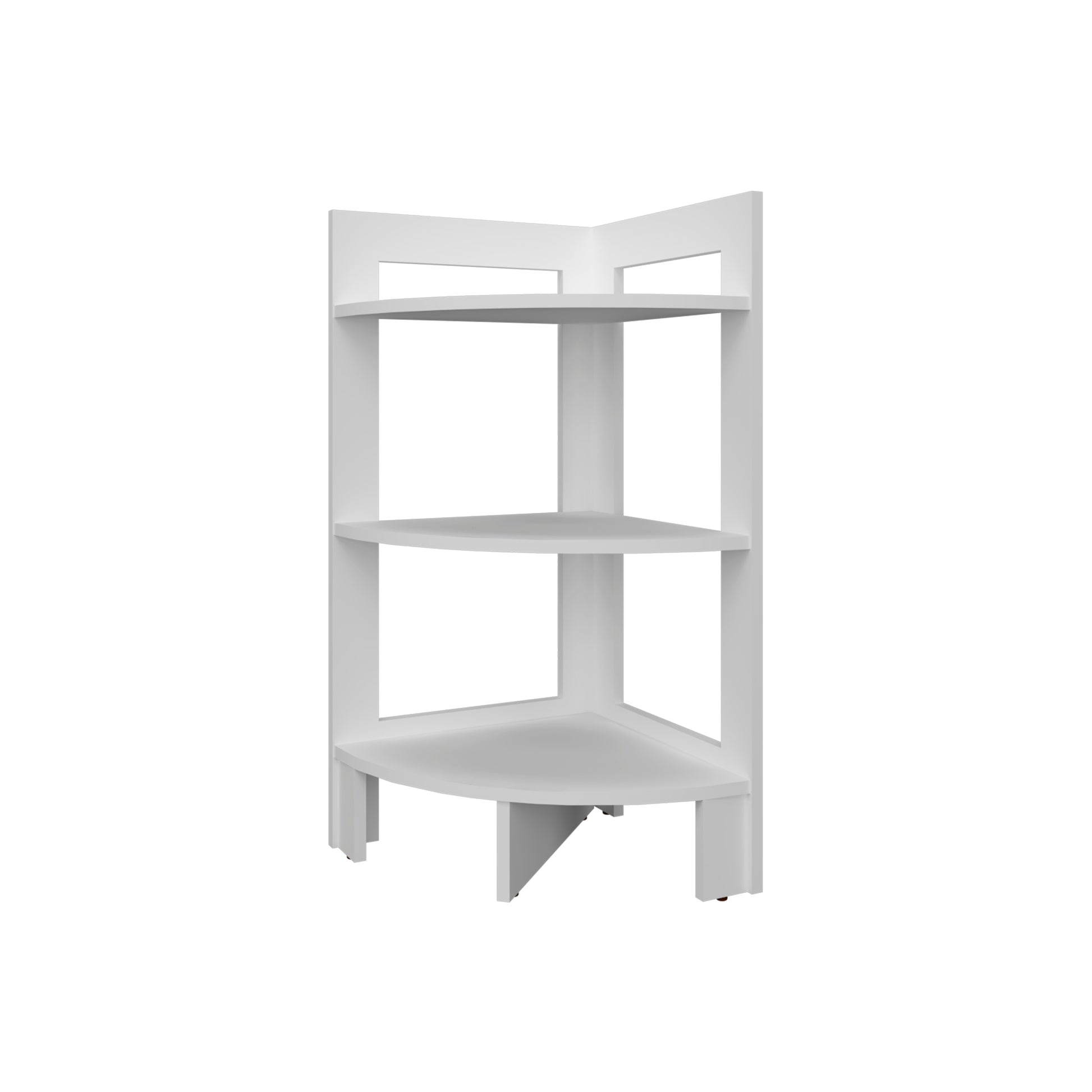 White tier corner shelf unit modern design for small spaces