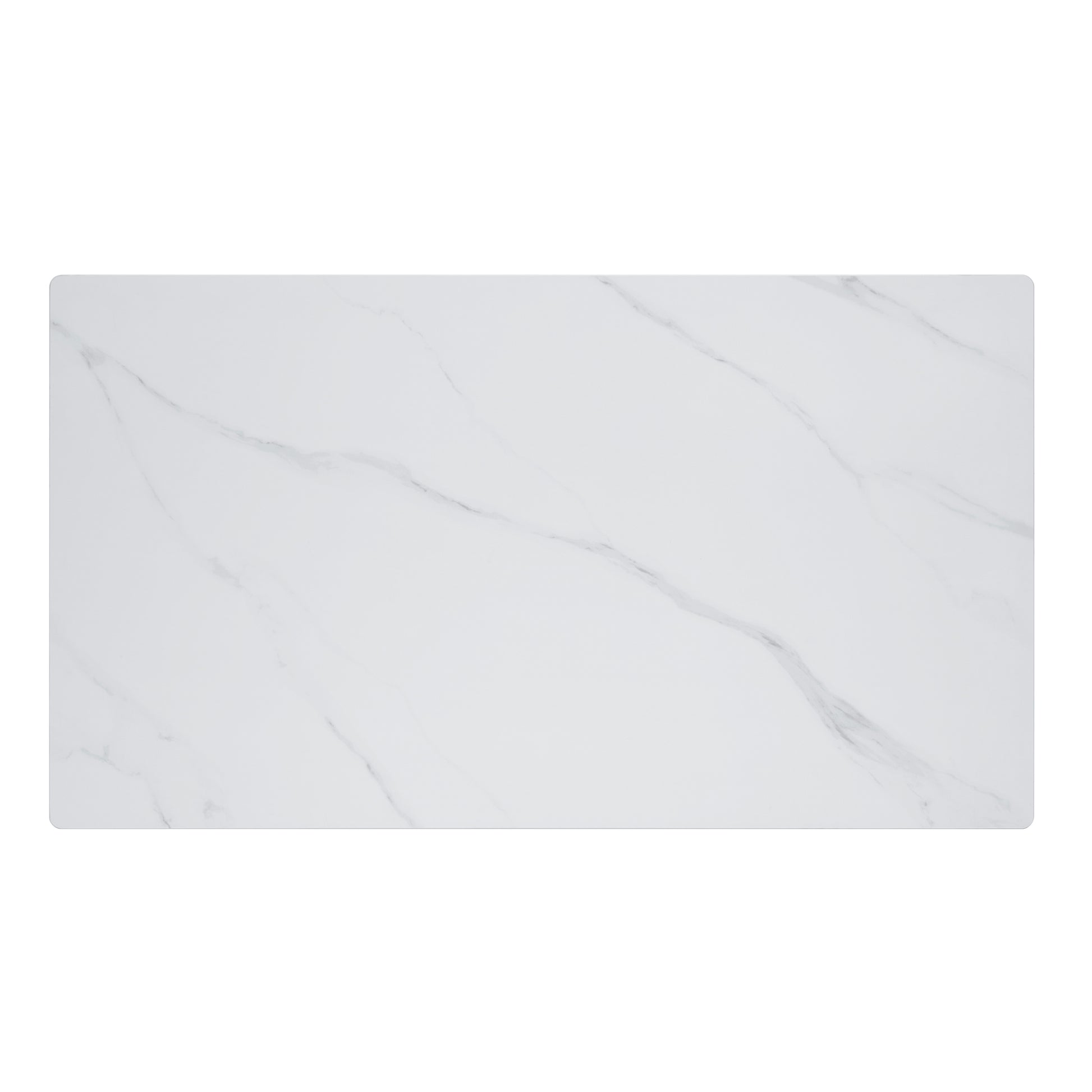 Rectangular white marble countertop with subtle grey veins for a modern kitchen