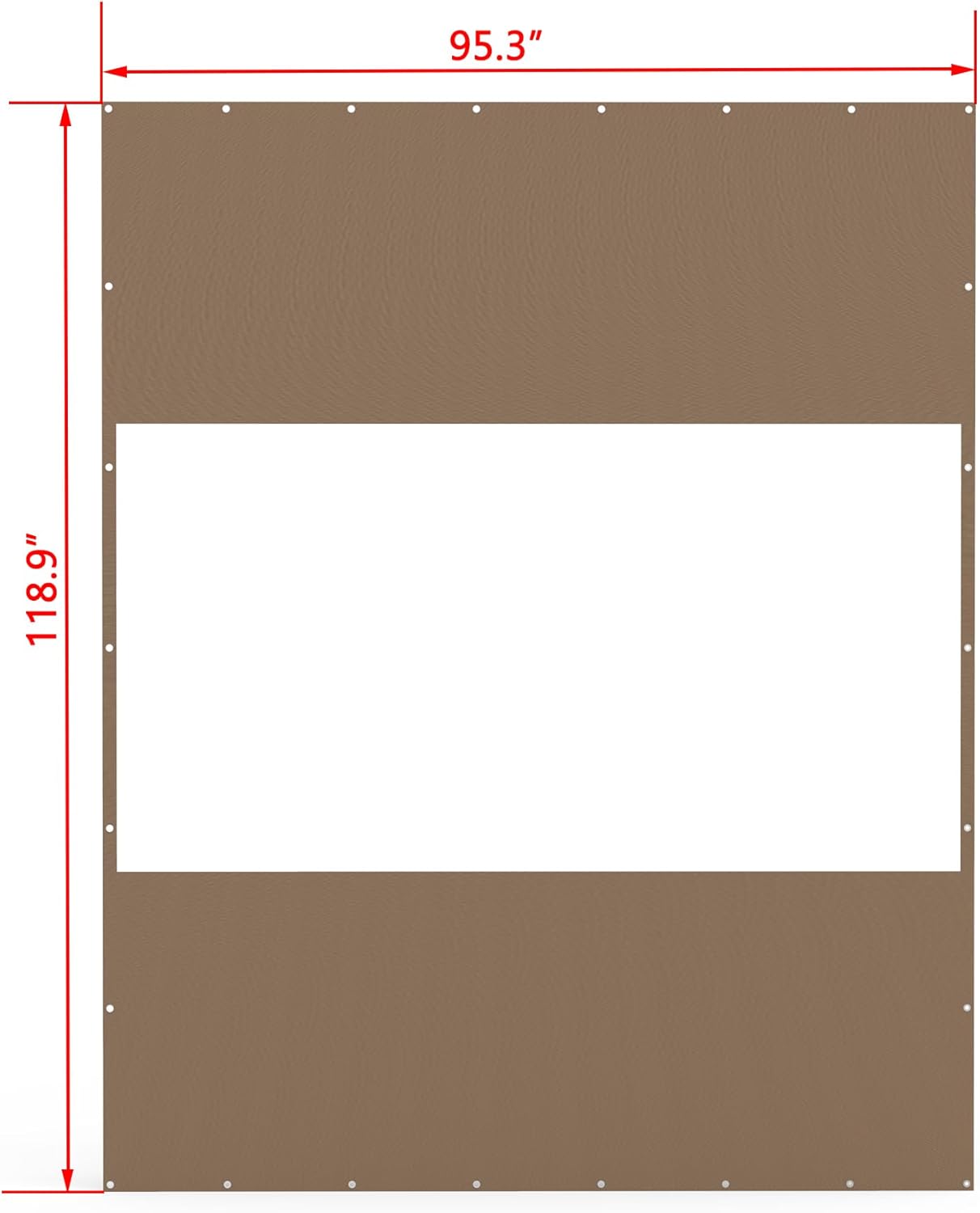 Brown outdoor privacy screen with grommets  W x  H