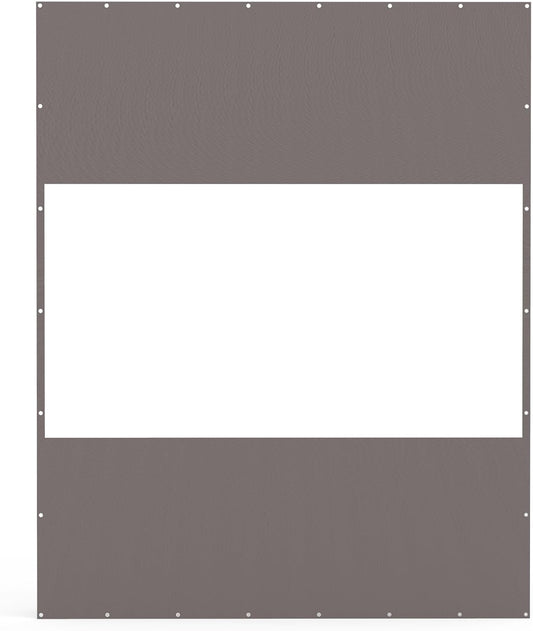 Heavyduty grey vinyl privacy screen with reinforced grommets for outdoor use