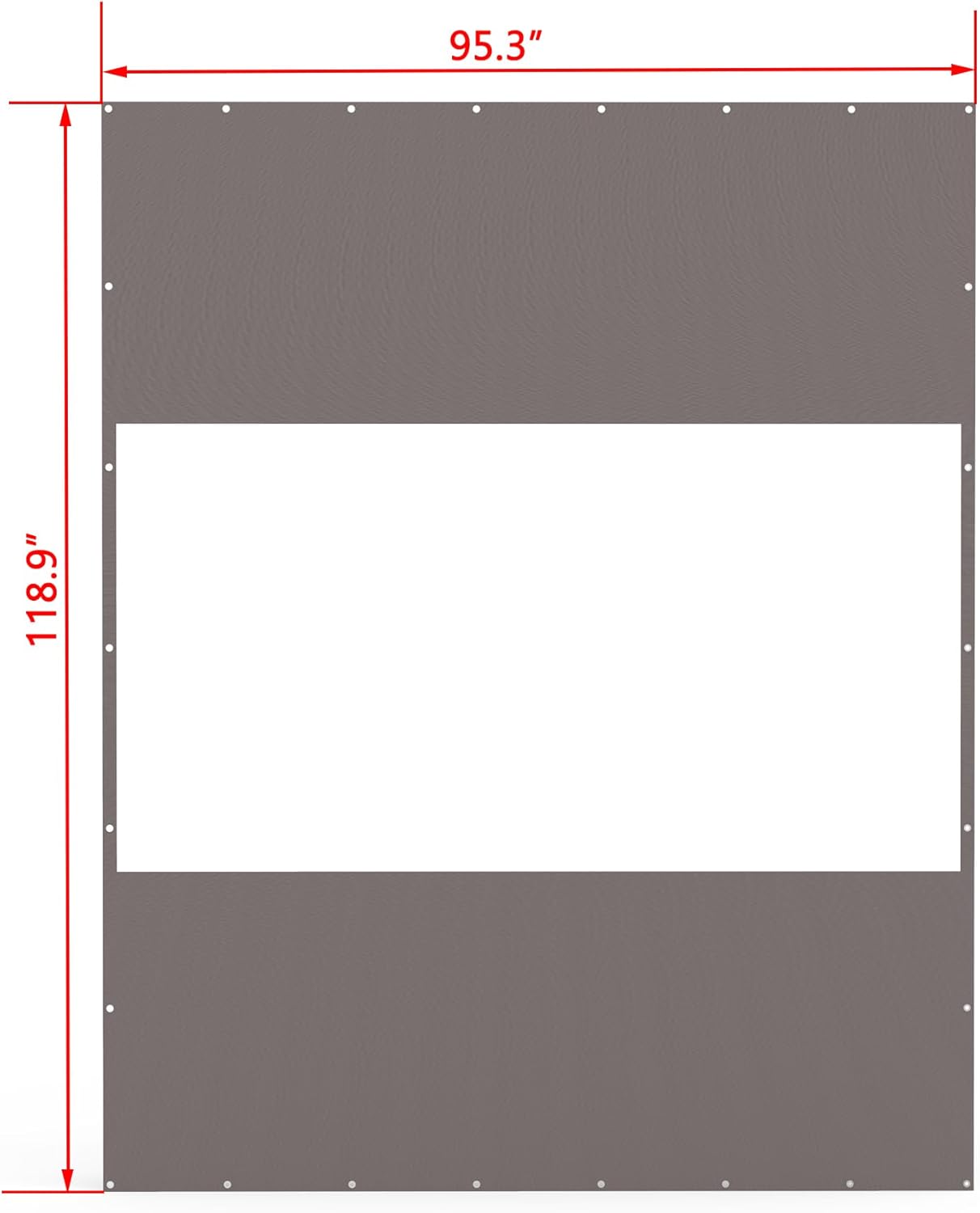 Gray privacy screen panel with grommets  inches wide for outdoor shade
