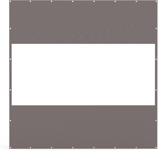 Gray privacy screen with grommets for patio furniture protection