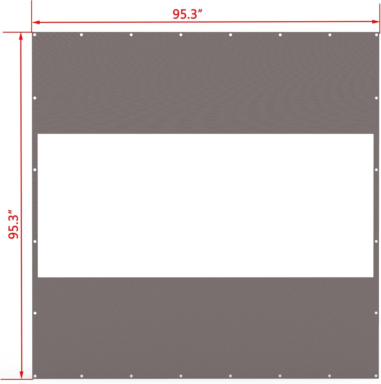 Gray shade cloth panel  x  with grommets for outdoor use