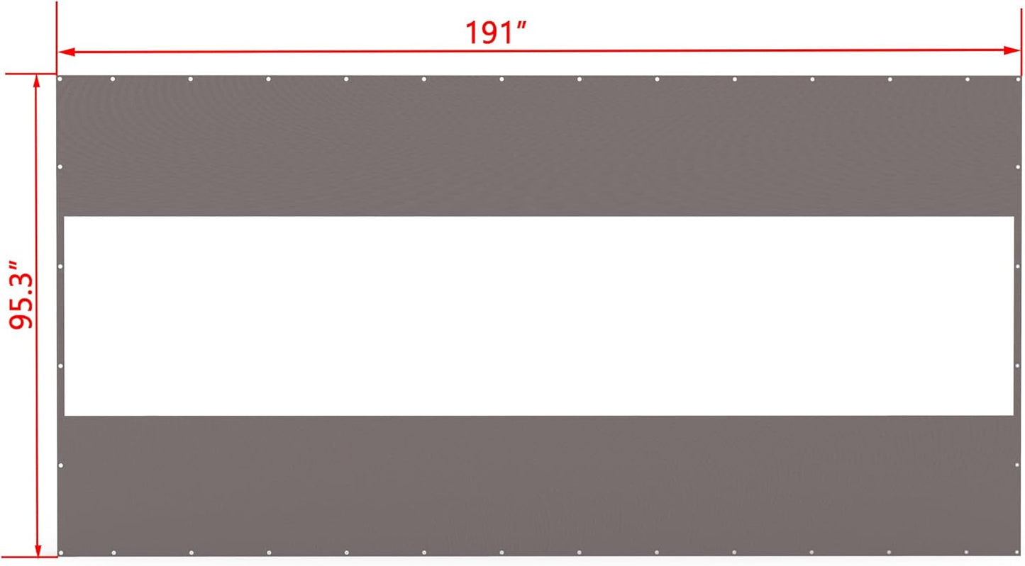 Gray outdoor privacy screen with grommets  wide ideal for fences