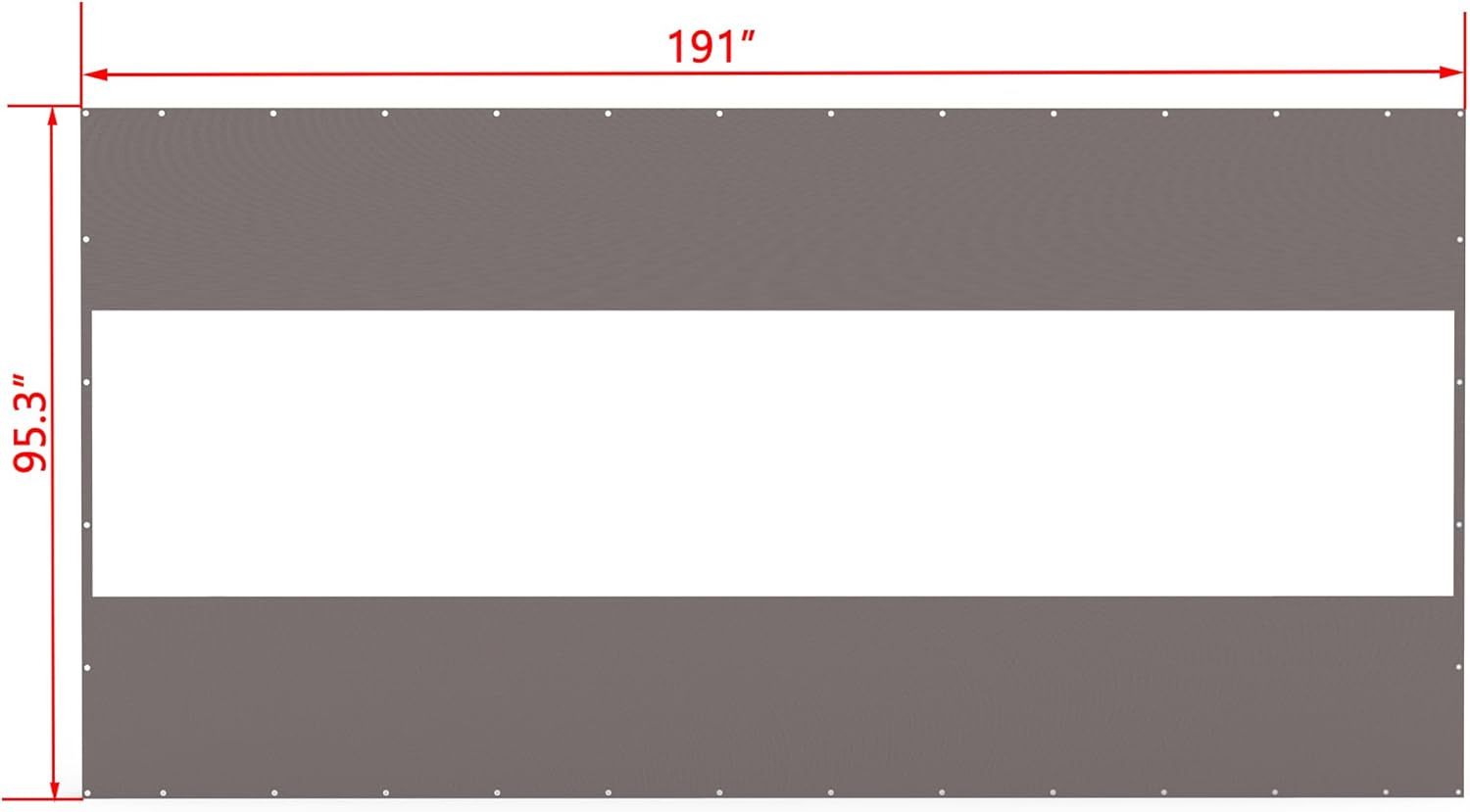 Gray outdoor privacy screen with grommets  wide ideal for fences