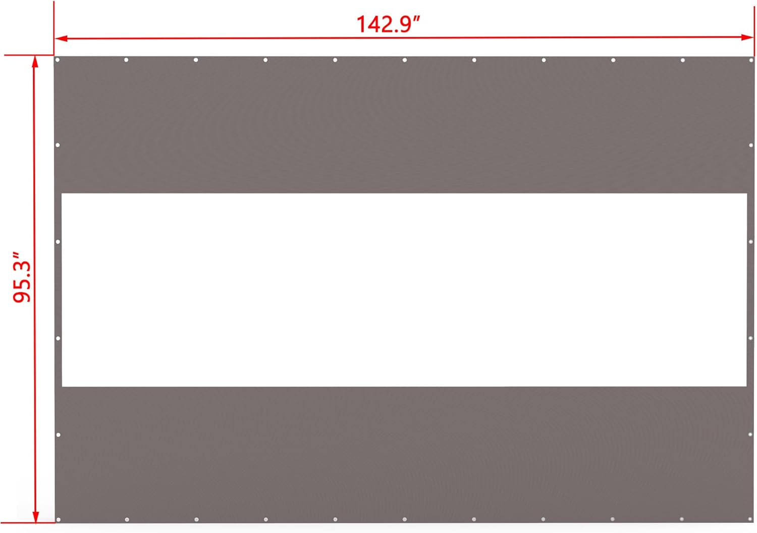 Gray canvas patio screen  x  inches with grommets for outdoor shade