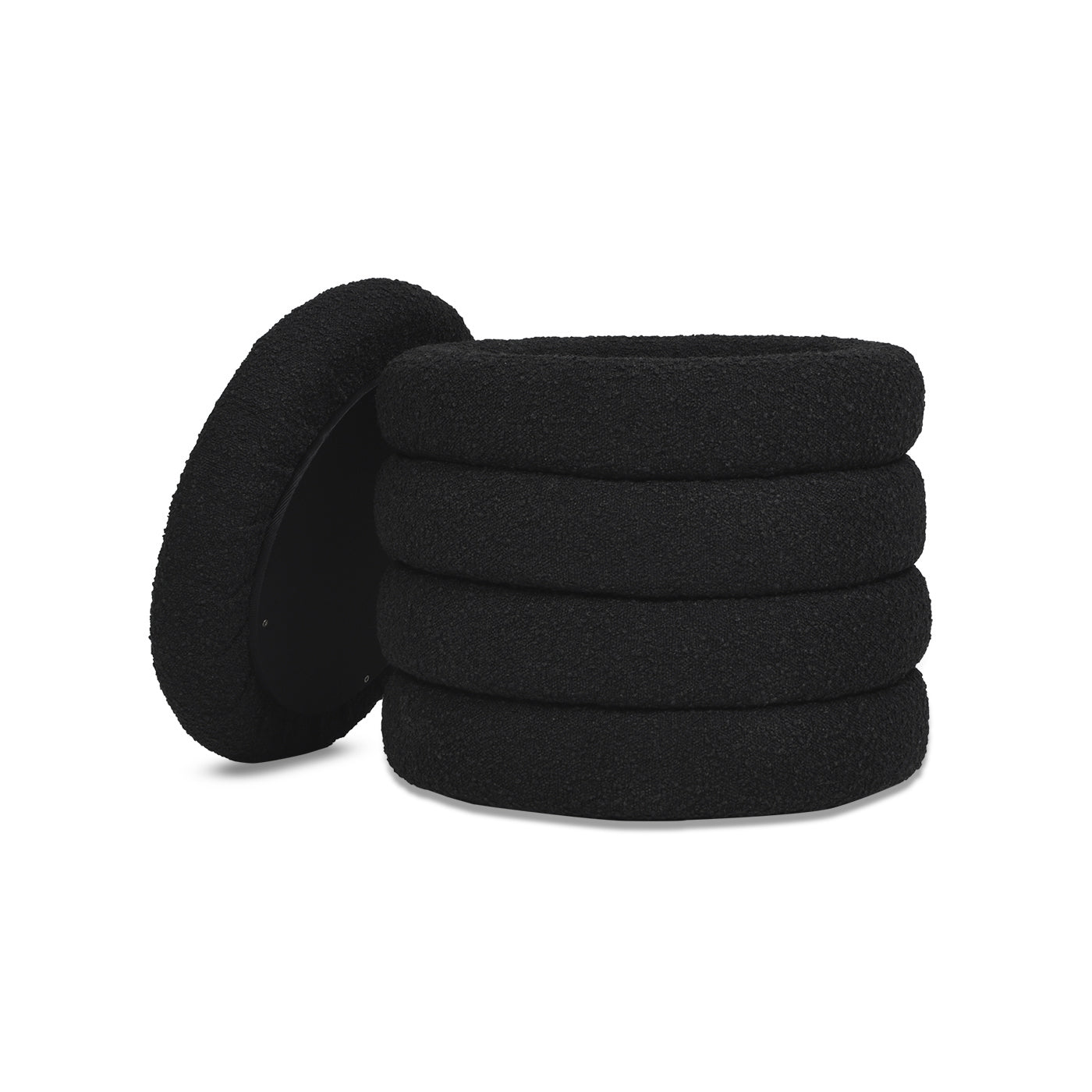 Set of black plush headphone ear pads soft and replacement