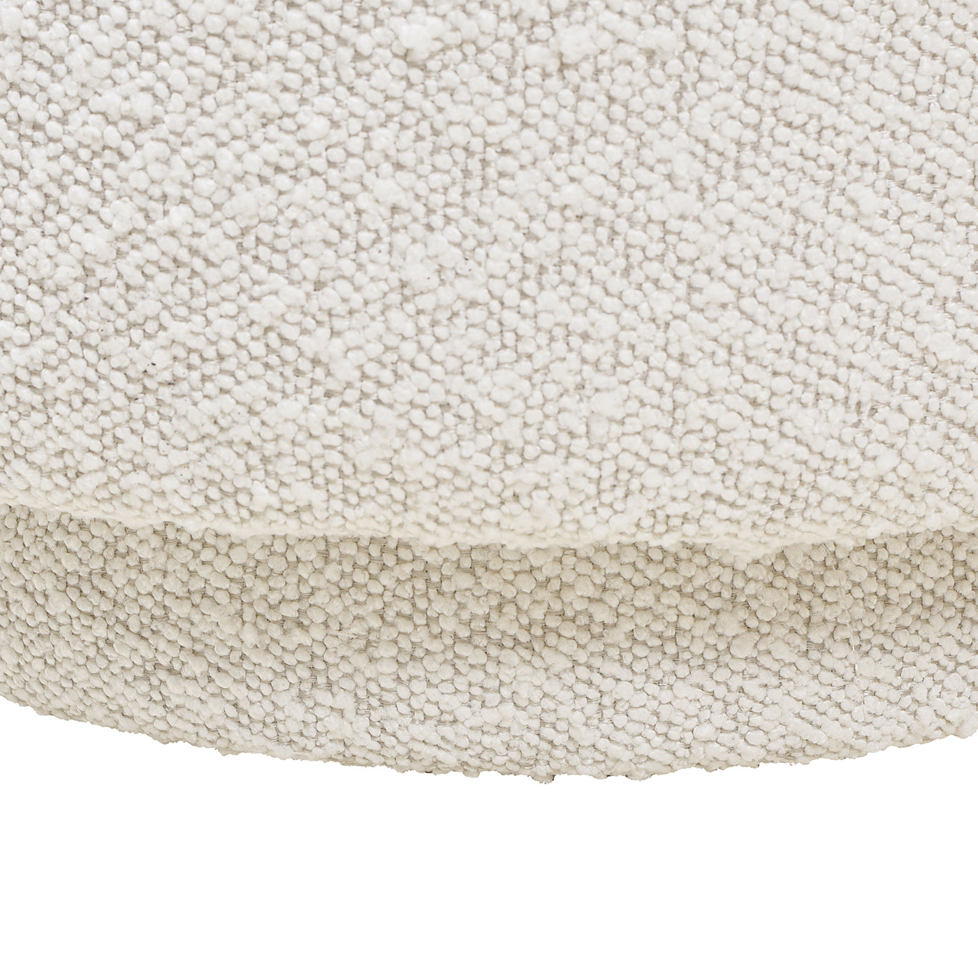 Closeup of a textured ivory boucle fabric ideal for upholstery projects