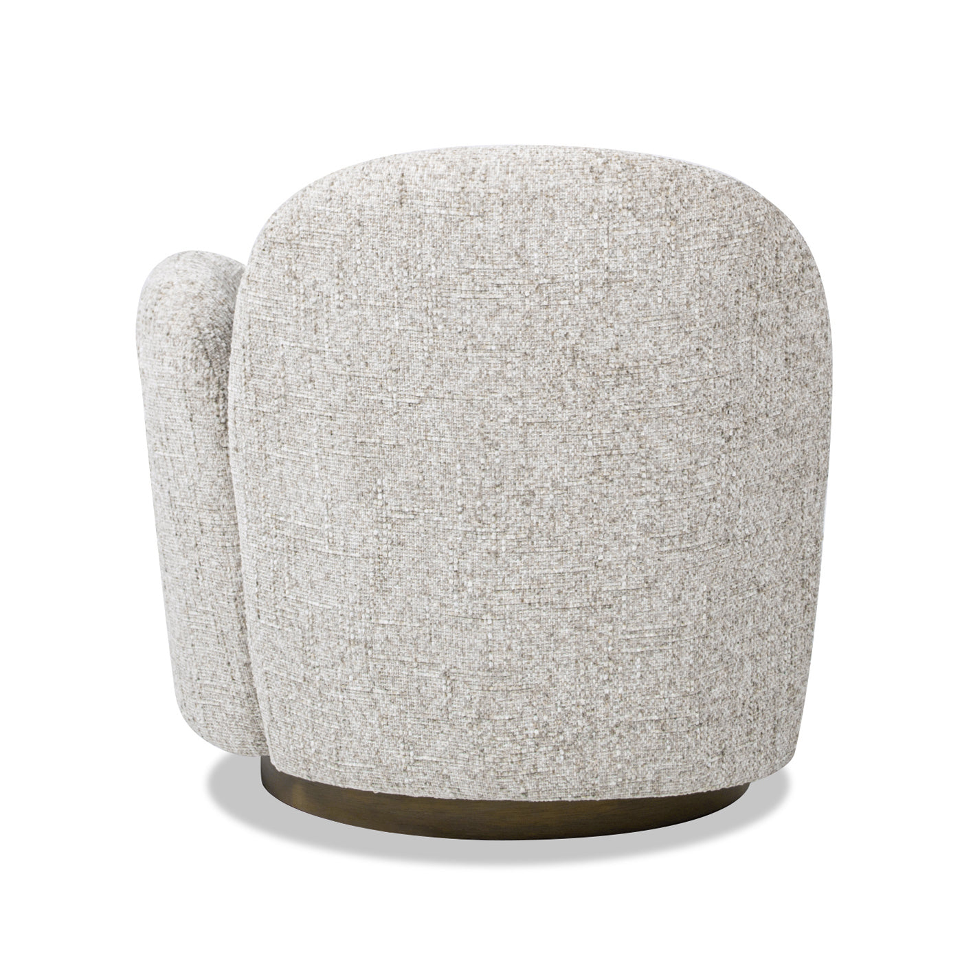 Textured cream boucle accent chair with brushed brass base
