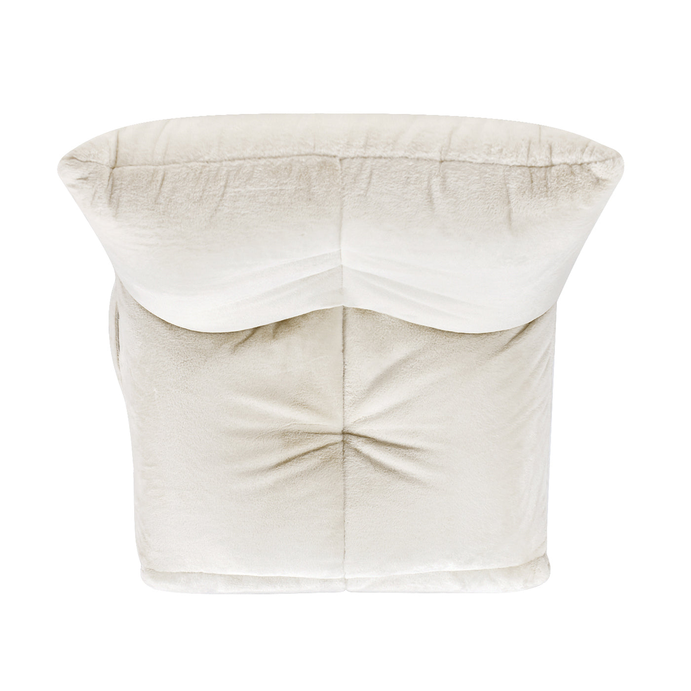 Plush ivory bean bag chair with tufted detailing perfect for casual seating