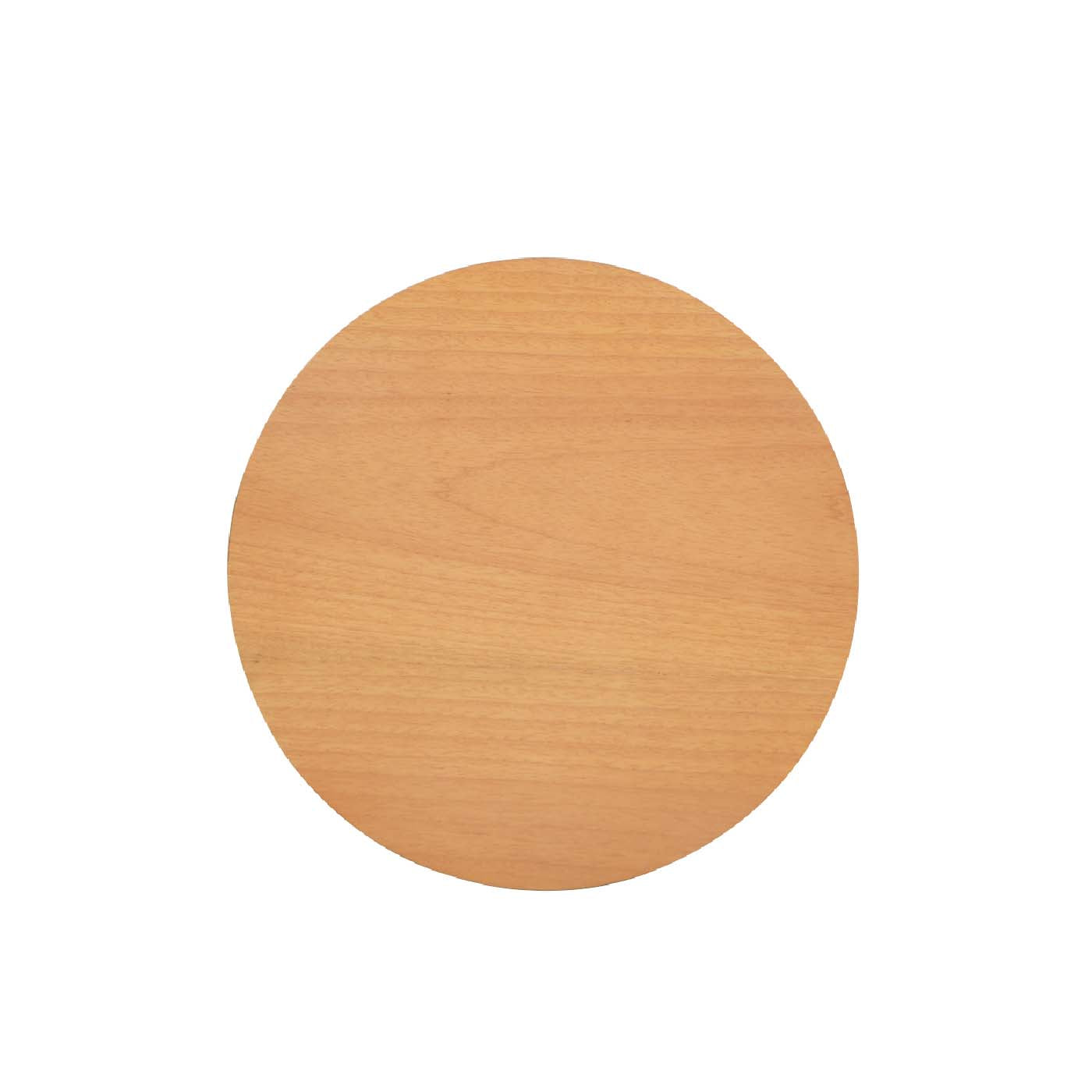 Round wooden pizza peel with light wood grain ideal for baking pies