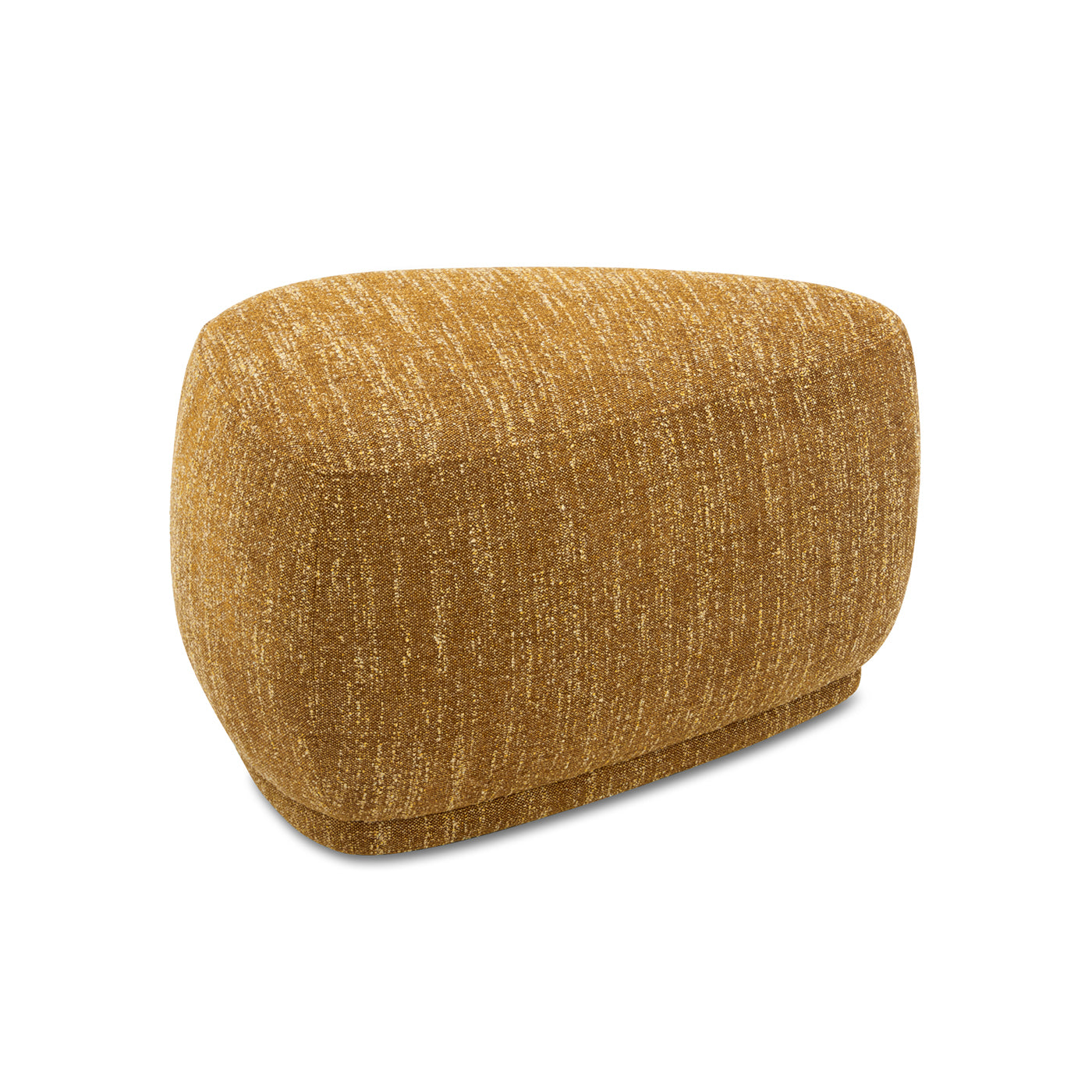 Mustard yellow textured fabric ottoman perfect for living room accents