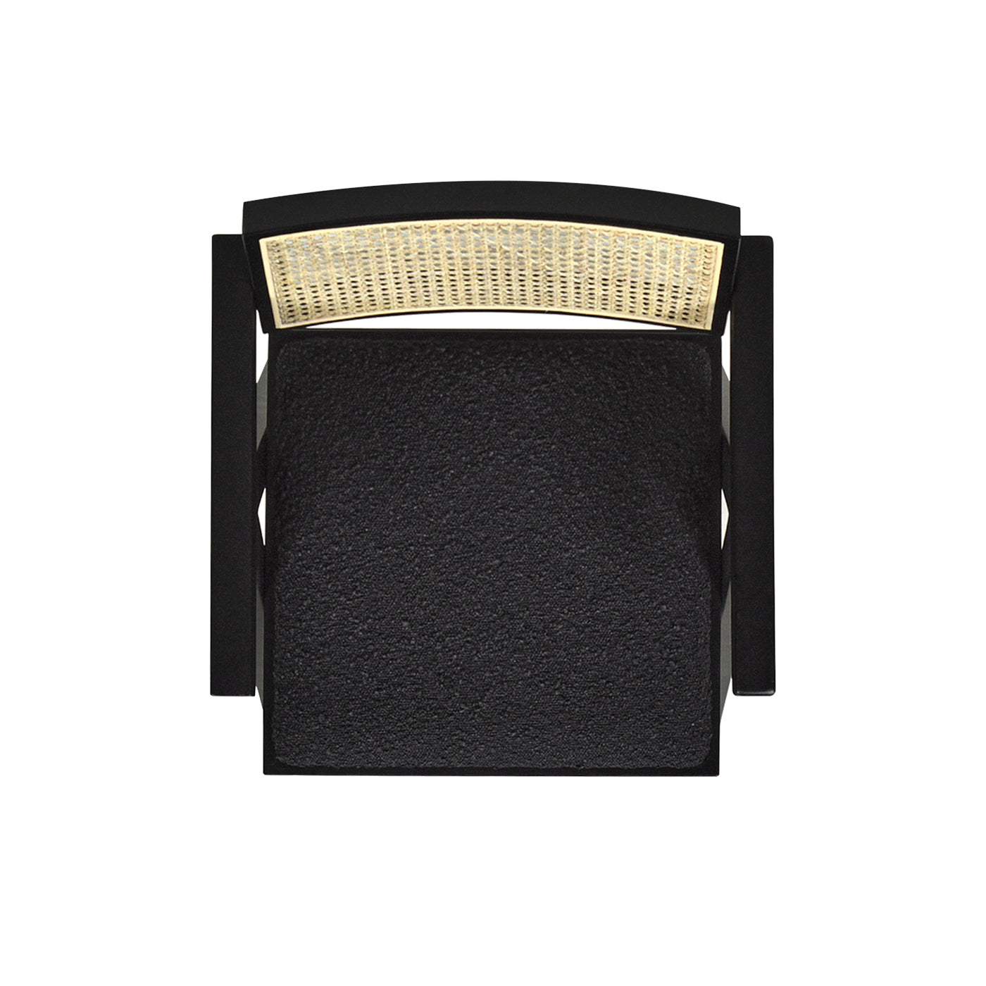 Black modern chair with woven back and textured seat
