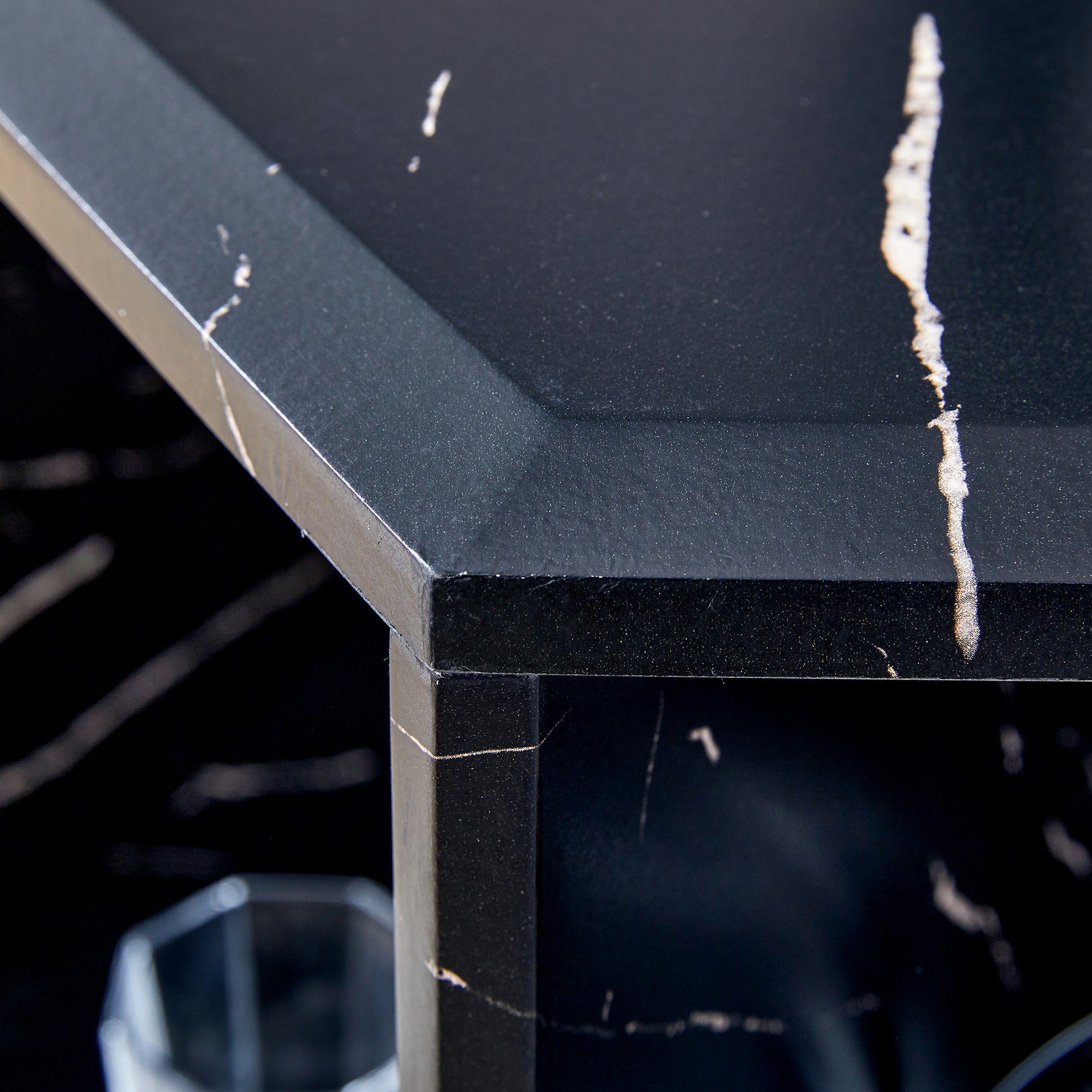 Black marble countertop with elegant gold veining perfect for modern kitchens
