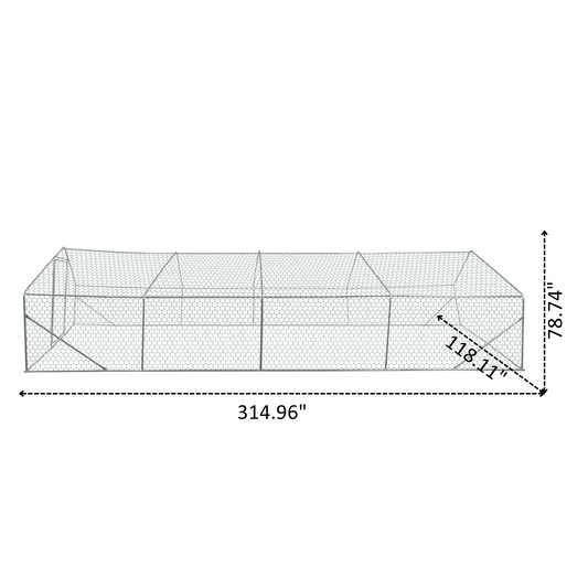 Spacious hexagonal wire mesh chicken coop with ample room for poultry