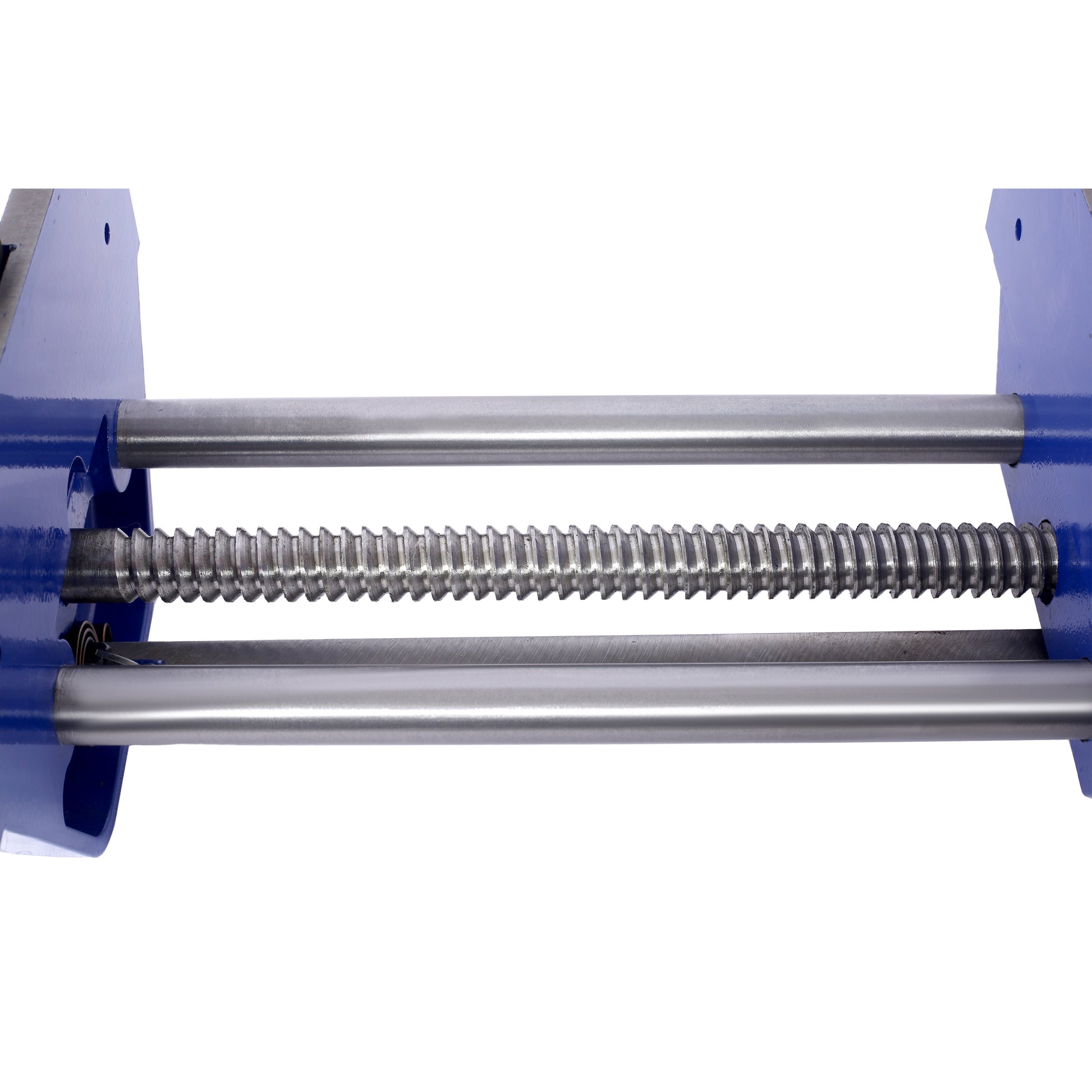 Heavyduty blue bench vise with threaded screw mechanism for secure clamping