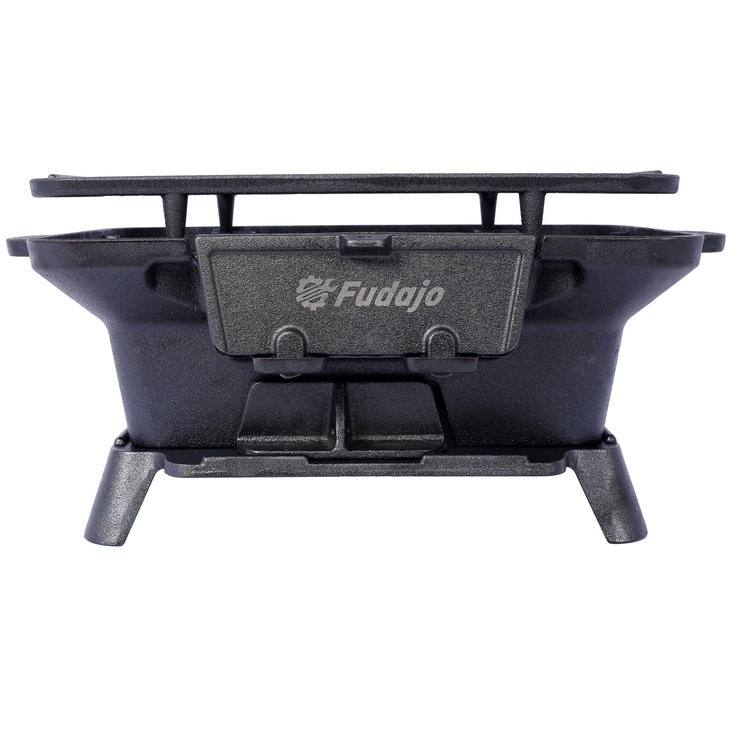 Fudajo cast iron portable grill black textured surface for outdoor cooking