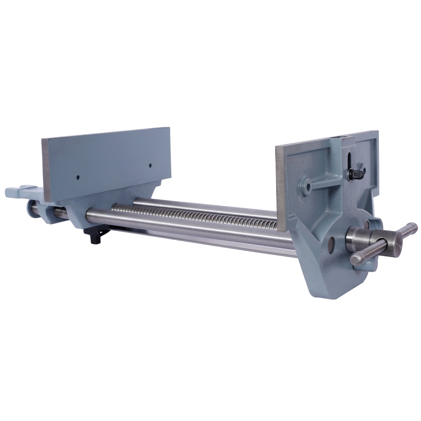 Heavyduty cast iron workbench vise with Acme screw for precise clamping