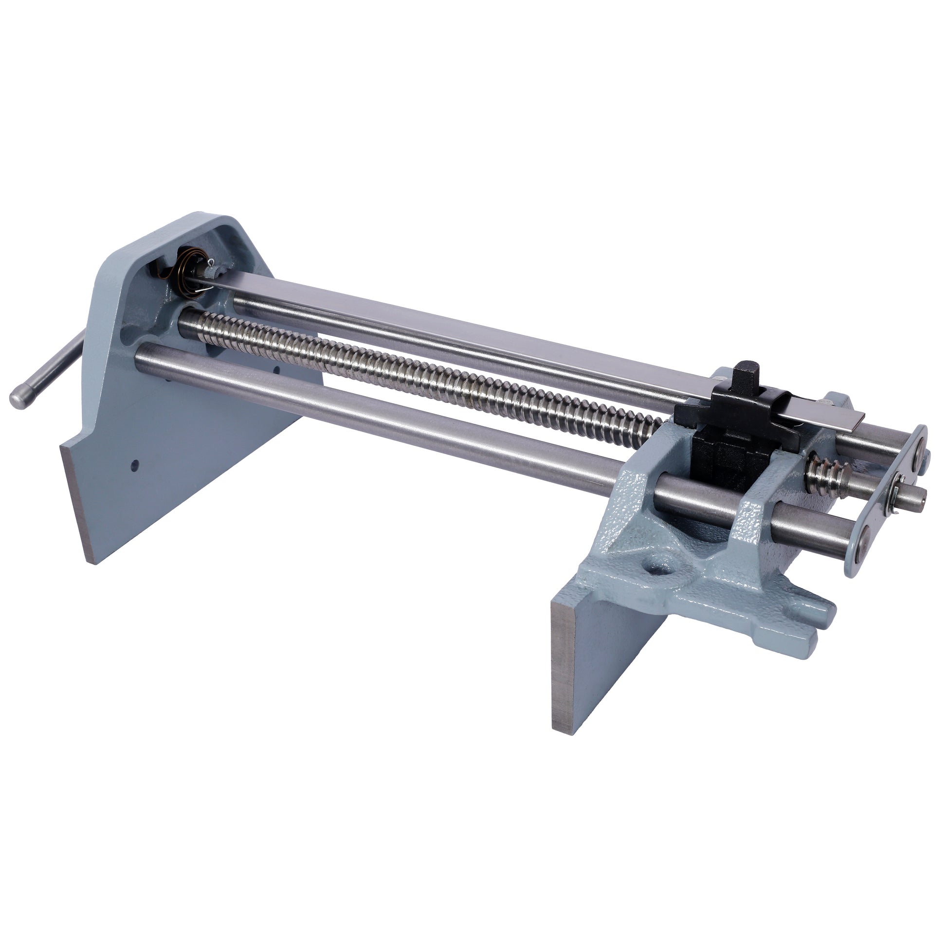 Gray metal adjustable paper guide with chromeplated rod and spring mechanism