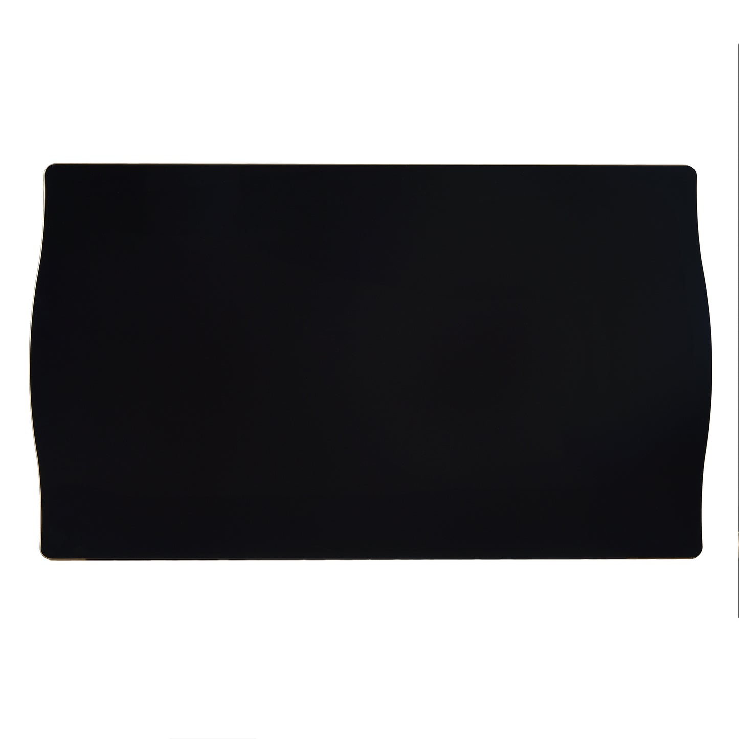Sleek black desk pad with a smooth surface for writing and computer use