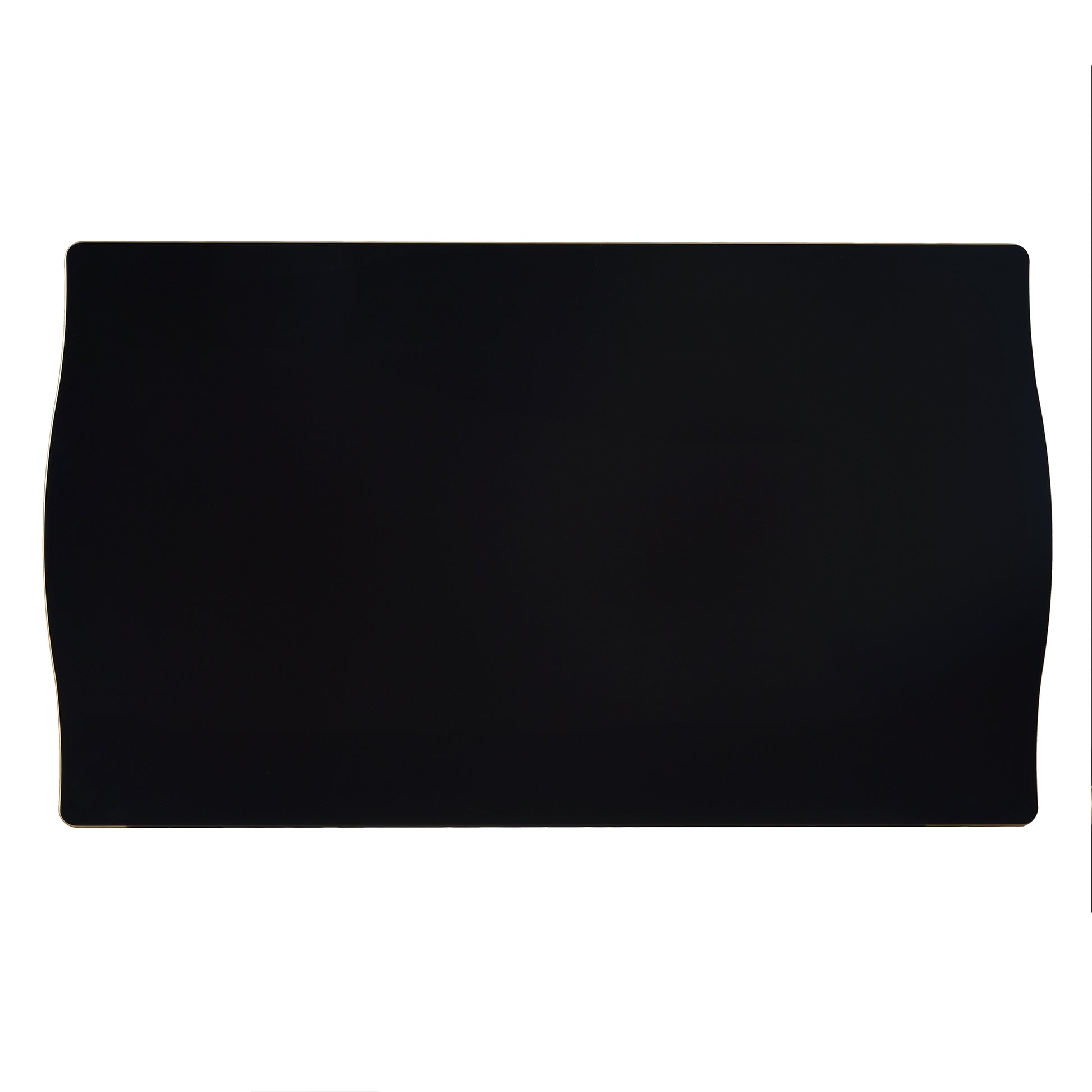 Sleek black desk pad with a smooth surface for writing and computer use