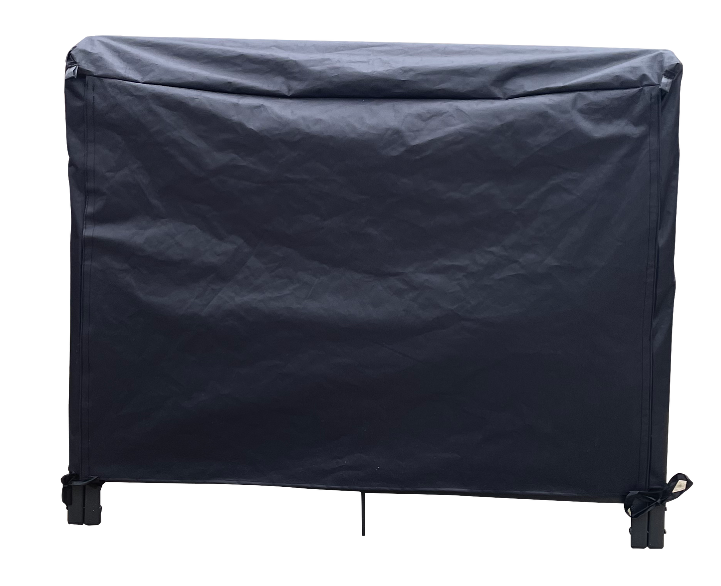 Heavyduty black grill cover protecting outdoor cooking equipment from weather elements