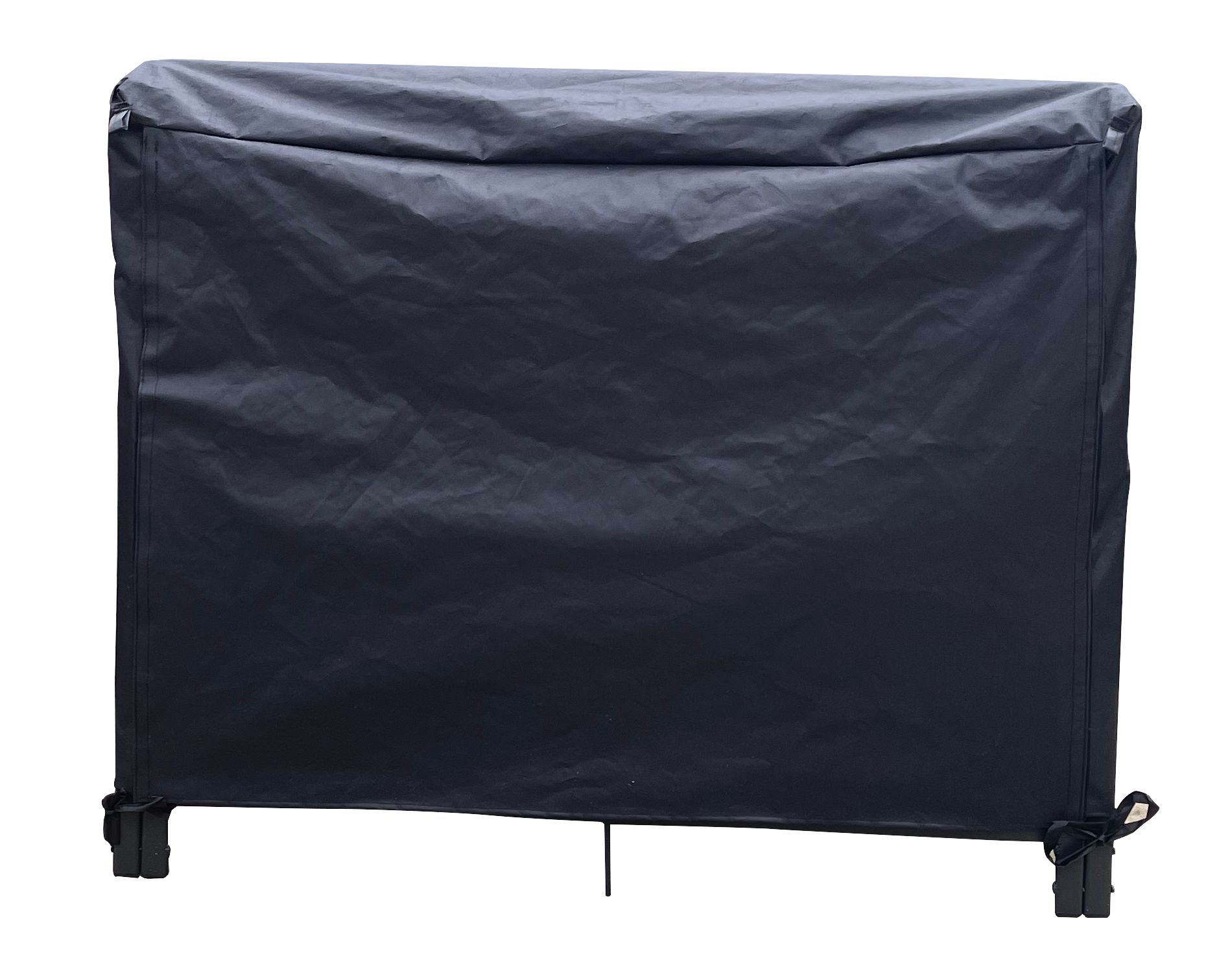 Heavyduty black grill cover protecting outdoor cooking equipment from weather elements