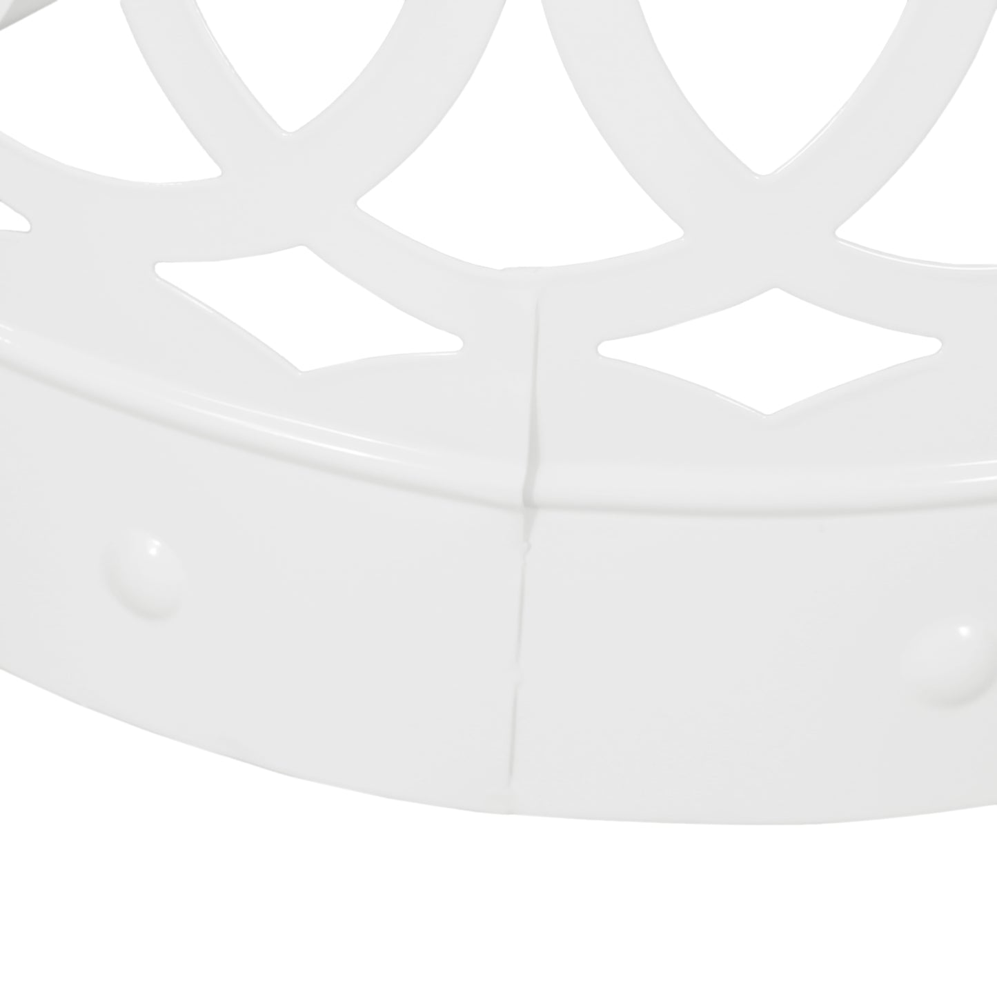 White decorative crown trim with diamond cutouts and raised dot accents