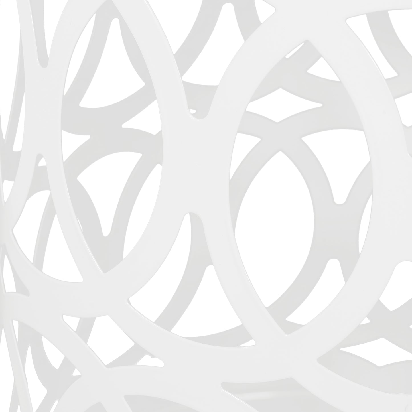 White geometric lattice pattern outdoor chair durable resin construction