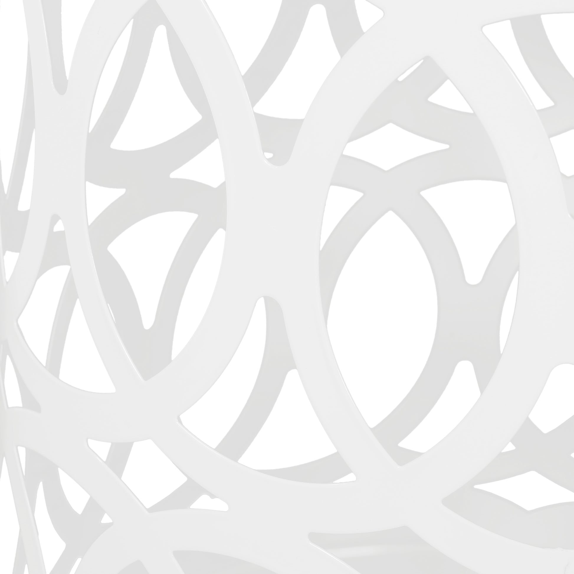 White geometric lattice pattern outdoor chair durable resin construction