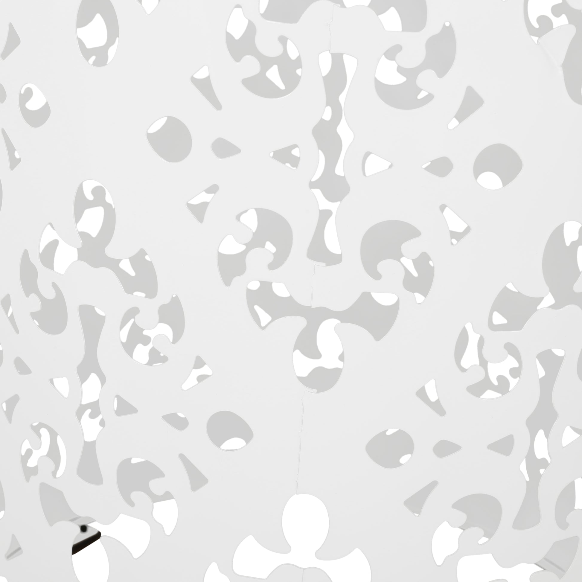 Abstract pattern white modern lamp shade featuring organic cutouts for ambient lighting