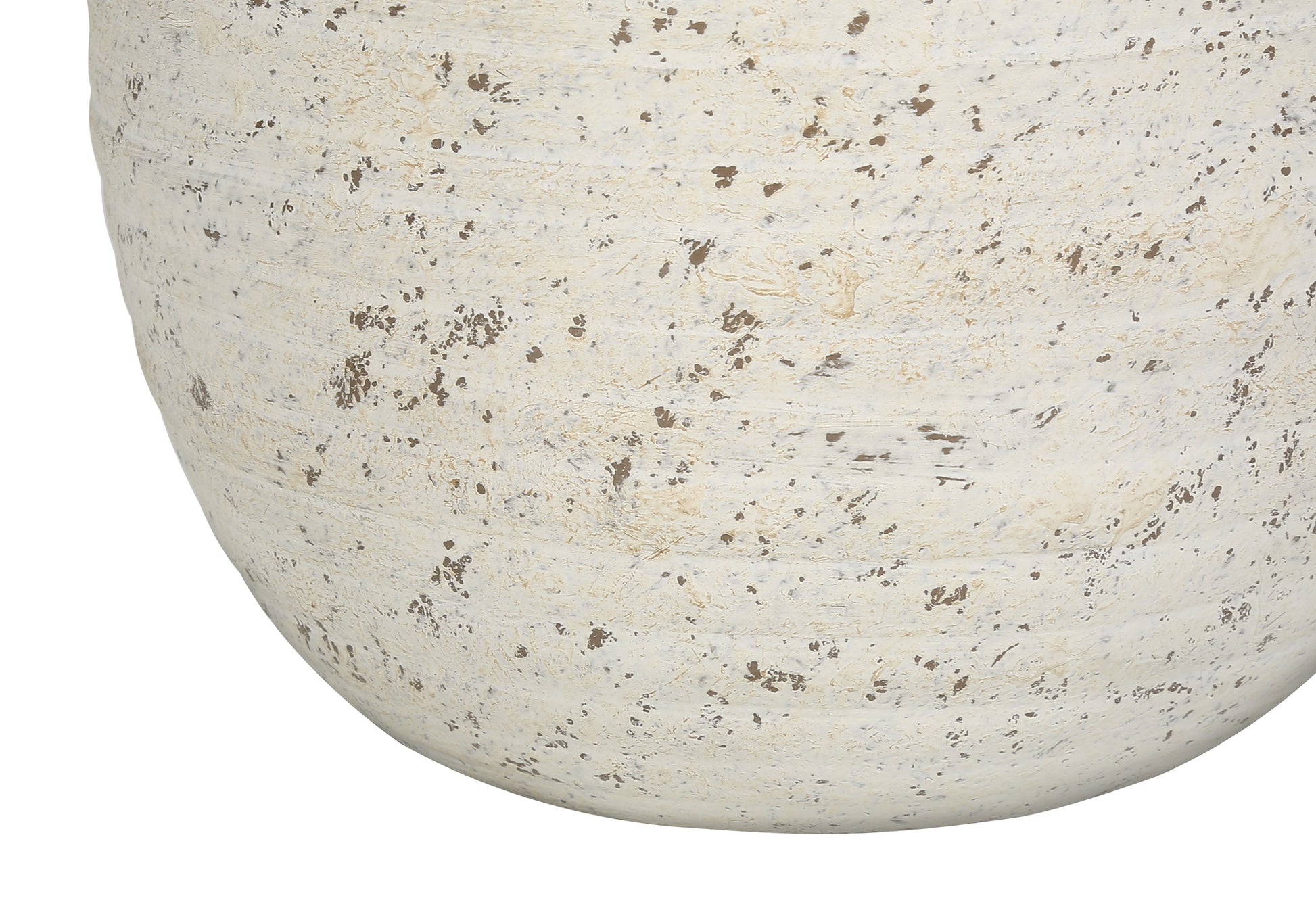Textured cream ceramic pot with brown speckles perfect for indoor plants
