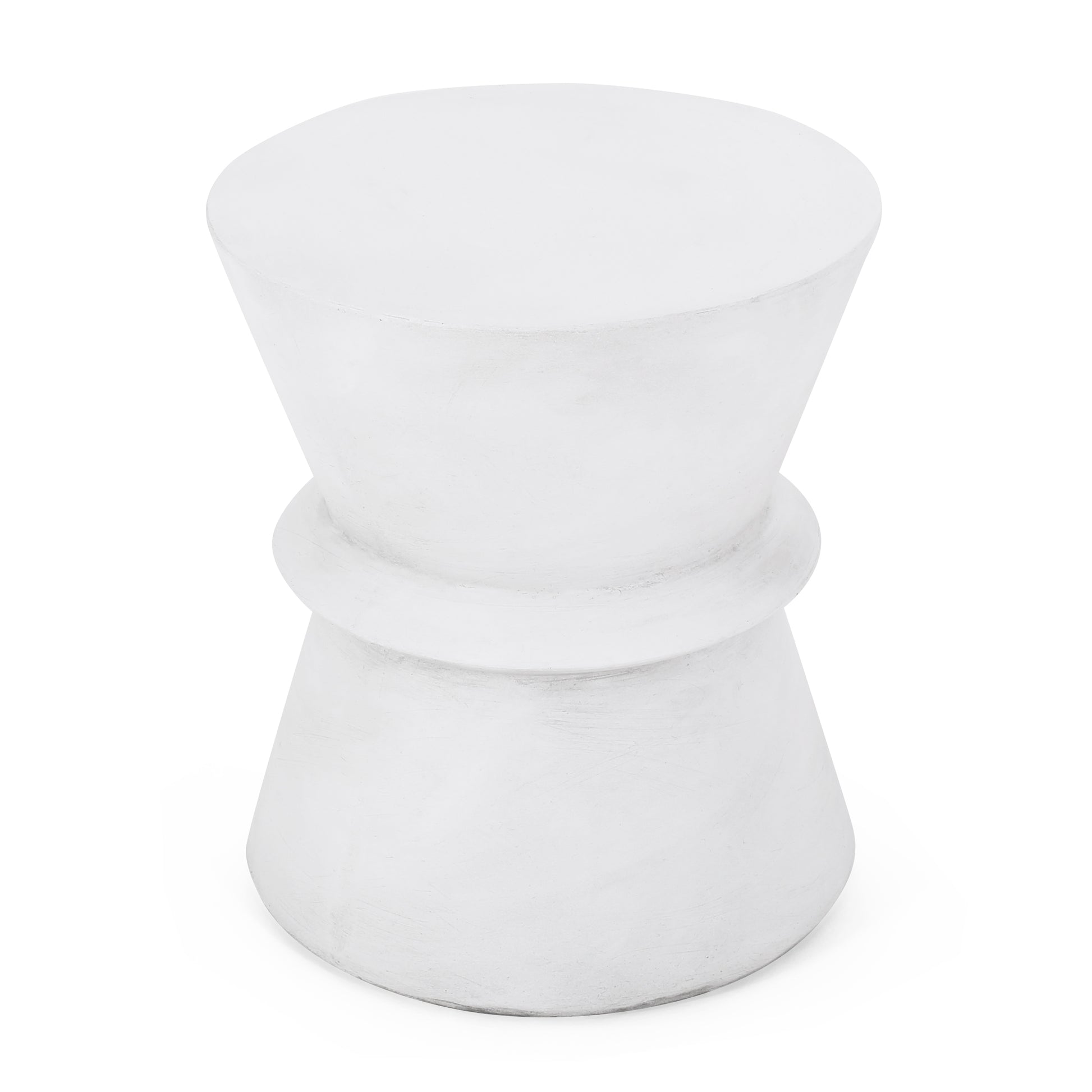 White hourglass stool ceramic outdoor accent furniture