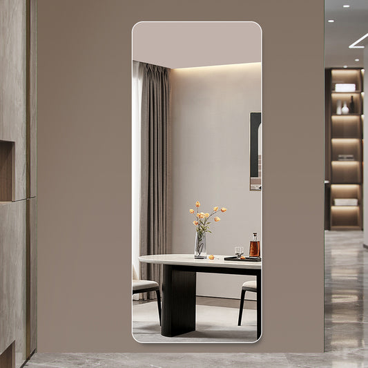 Tall arched fulllength mirror with LED lighting enhancing home decor