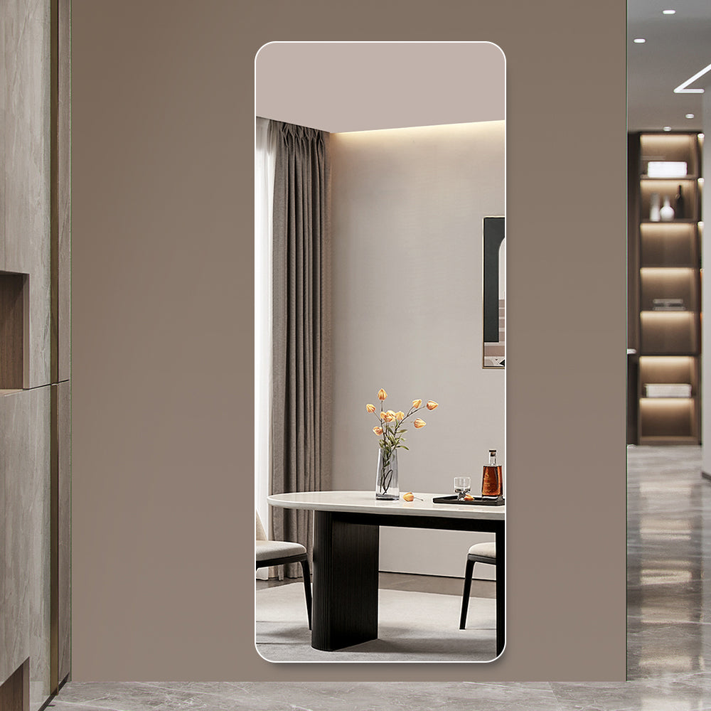 Tall arched fulllength mirror with LED lighting enhancing home decor