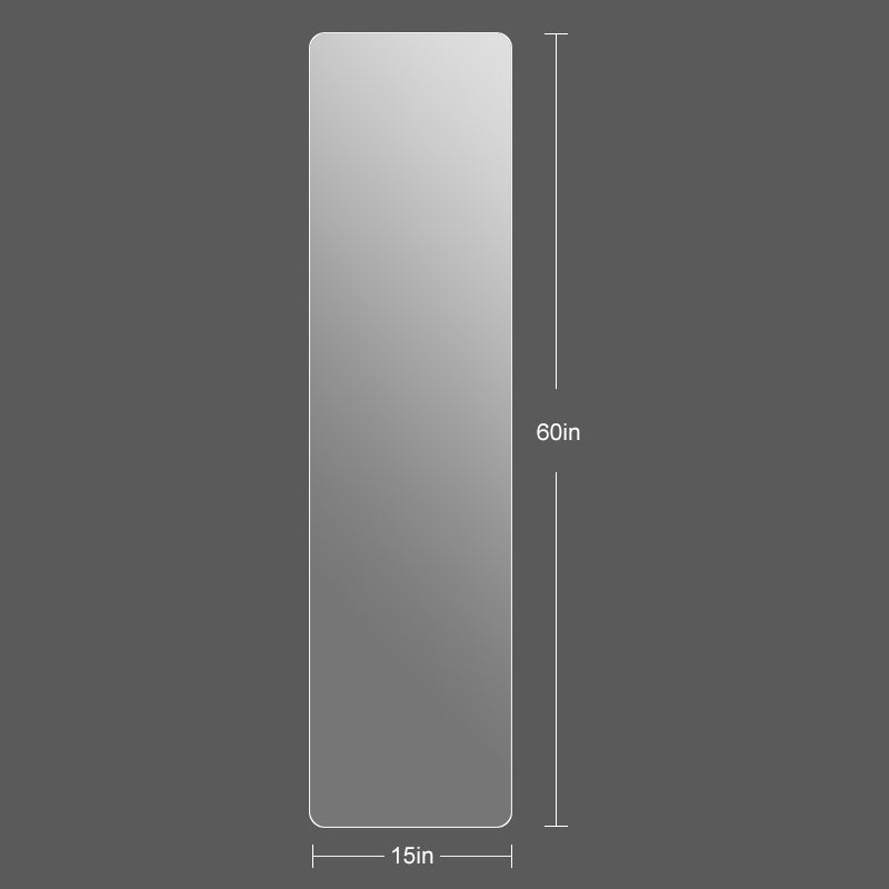 Tall fulllength mirror  inches high and  inches wide with rounded corners