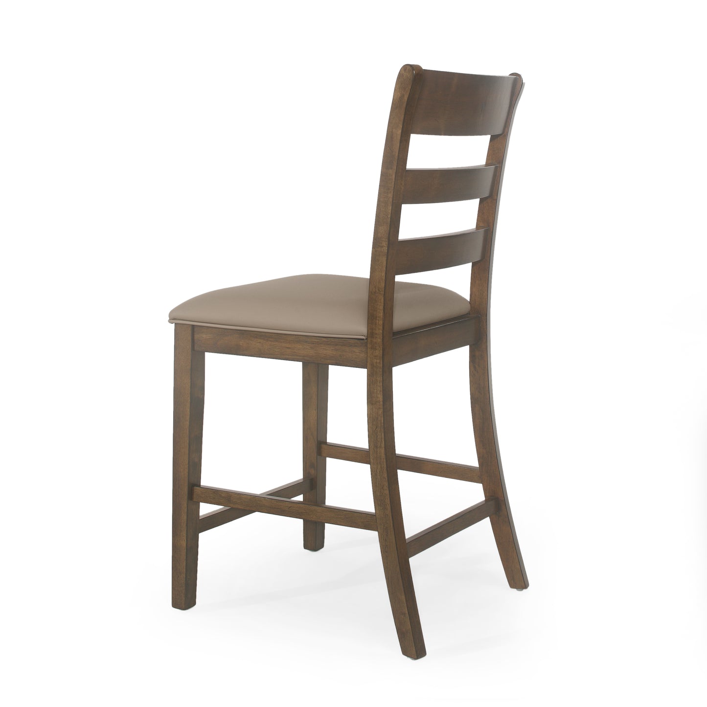 Wooden bar stool with cushioned seat and ladder back perfect for kitchens