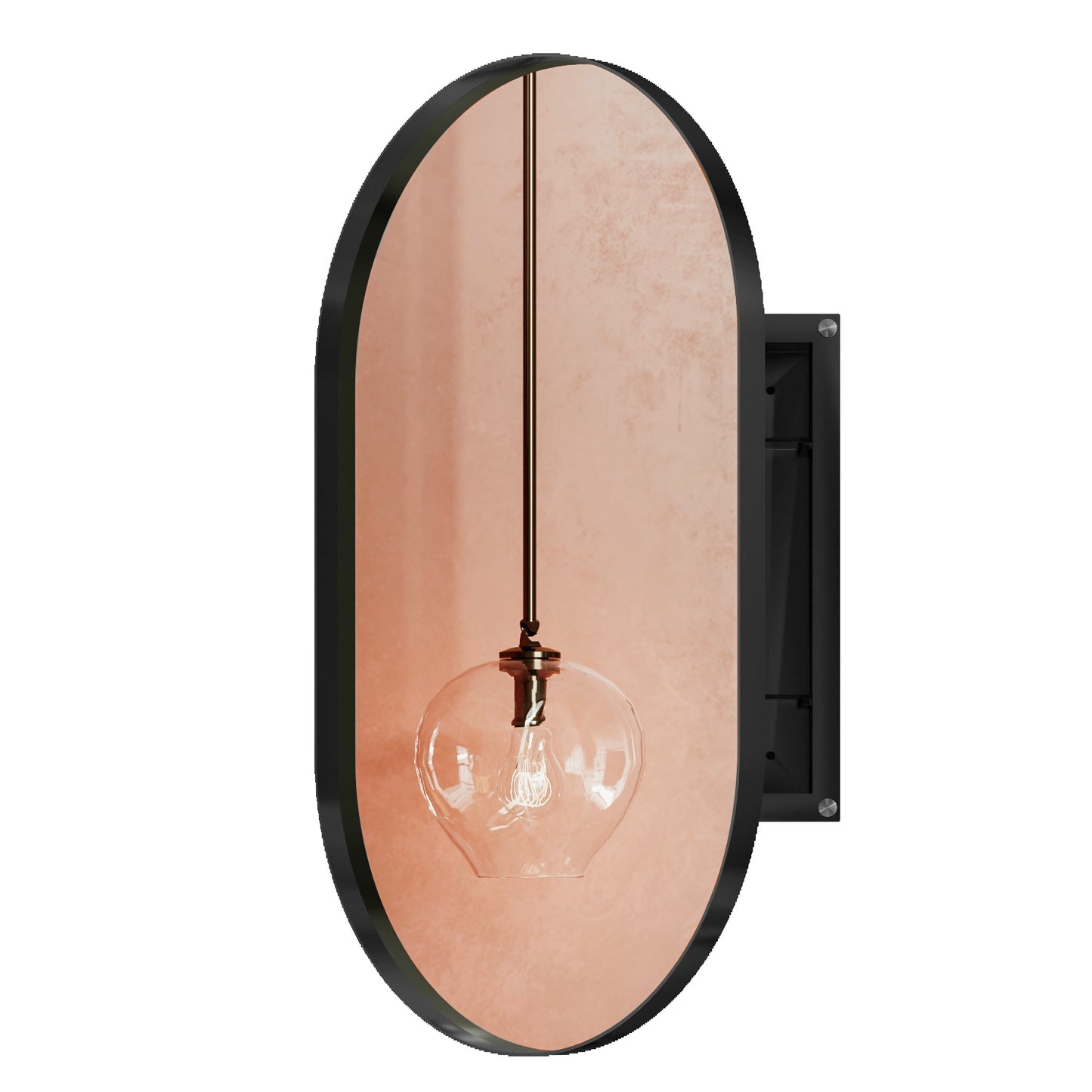 Modern oval wall sconce with a clear glass globe shade and brass accents