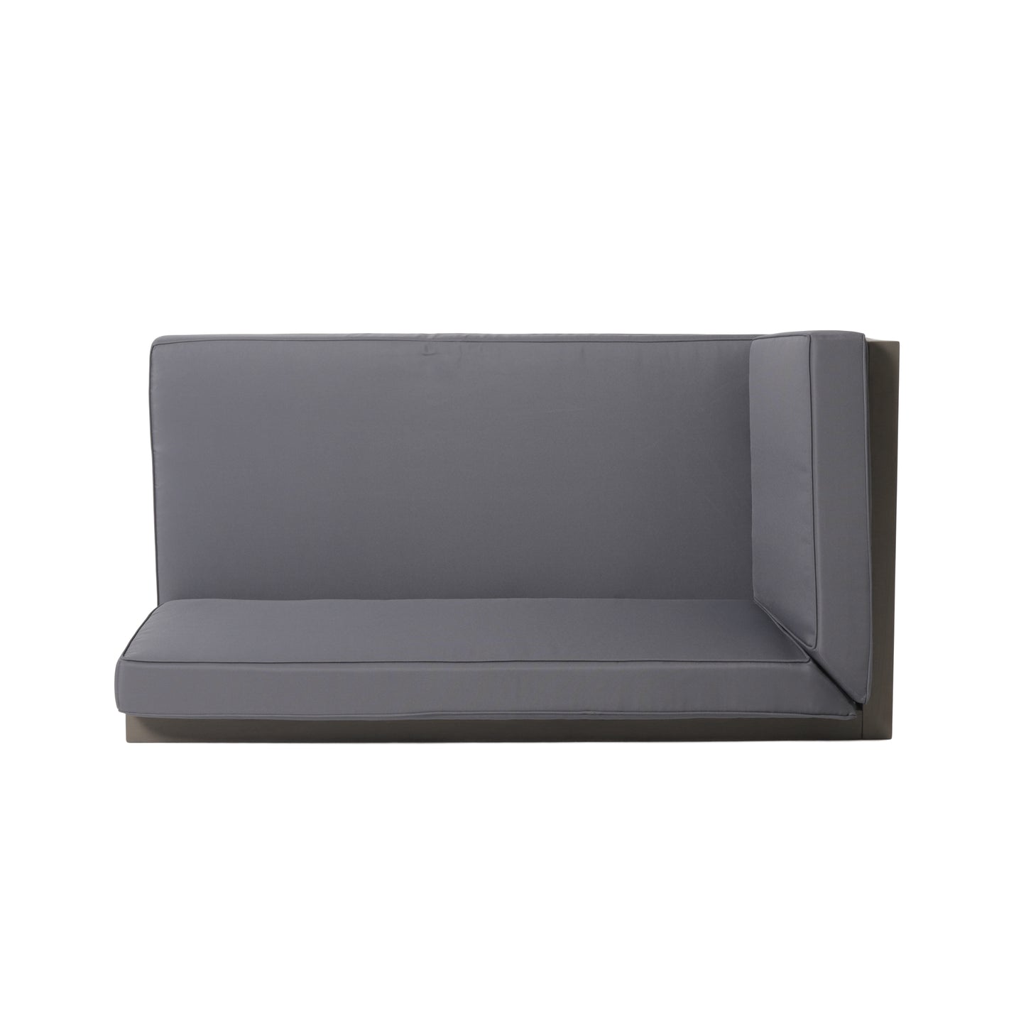 Grey corner modular sofa with plush cushions for outdoor seating
