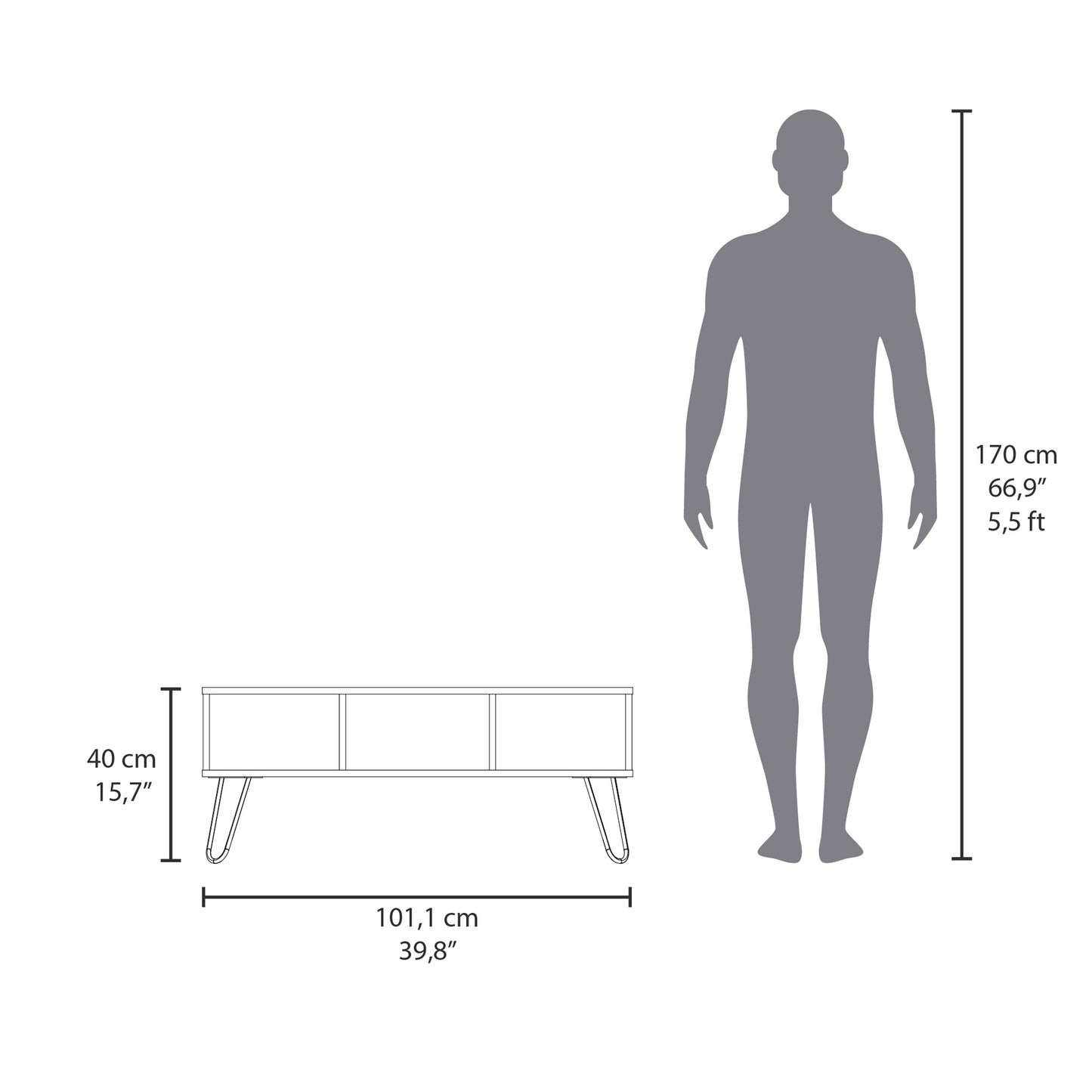 White threedrawer dresser with midcentury modern hairpin legs
