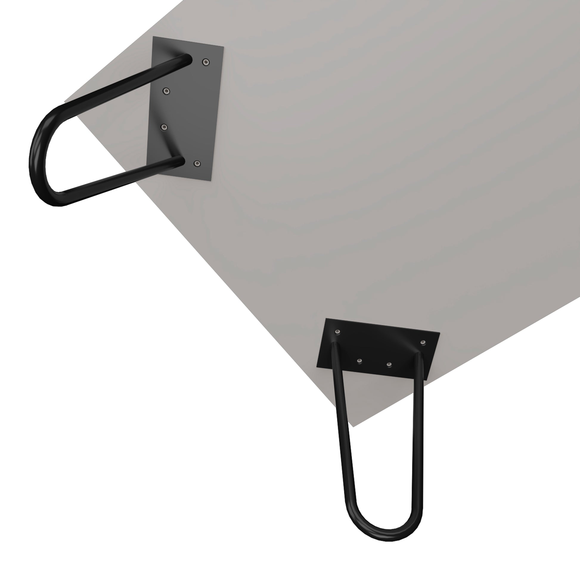 Black hairpin legs for a DIY table project featuring a minimalist design