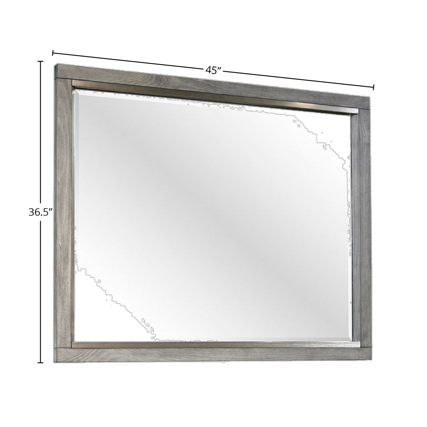 Gray wood framed dresser mirror x inches contemporary style