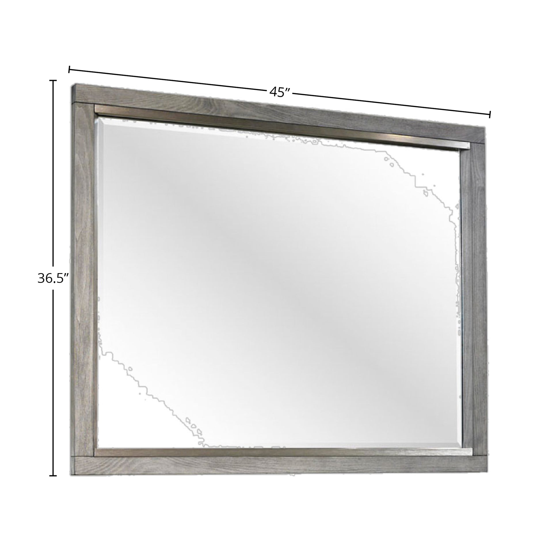 Gray wood framed dresser mirror x inches contemporary style
